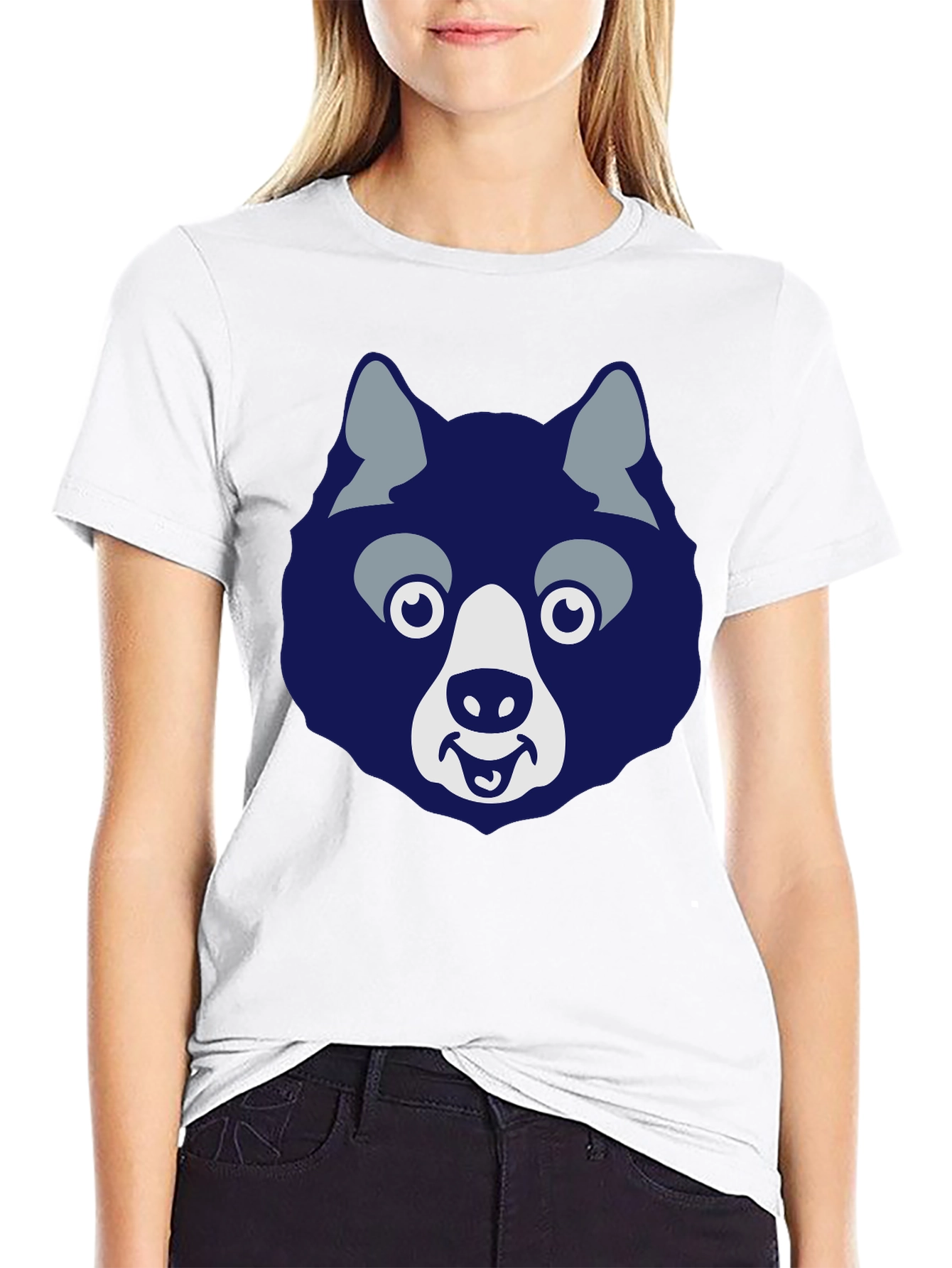 Black Funny Husky Graphic Tee - Men's Black T-Shirt view 9
