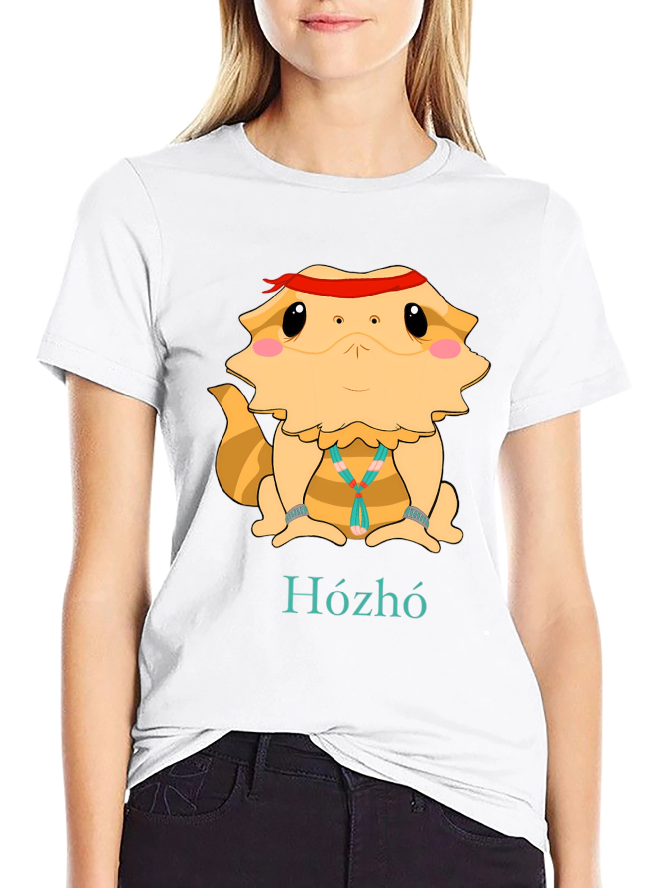 Black Bearded Dragon Hózhó T-Shirt - Cool Lizard Tee view 9
