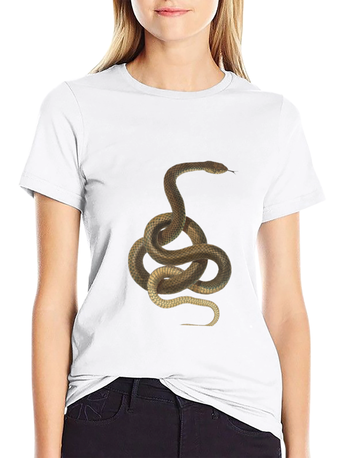 Black Snake Graphic Print T-Shirt - Classic Black Tee view 9