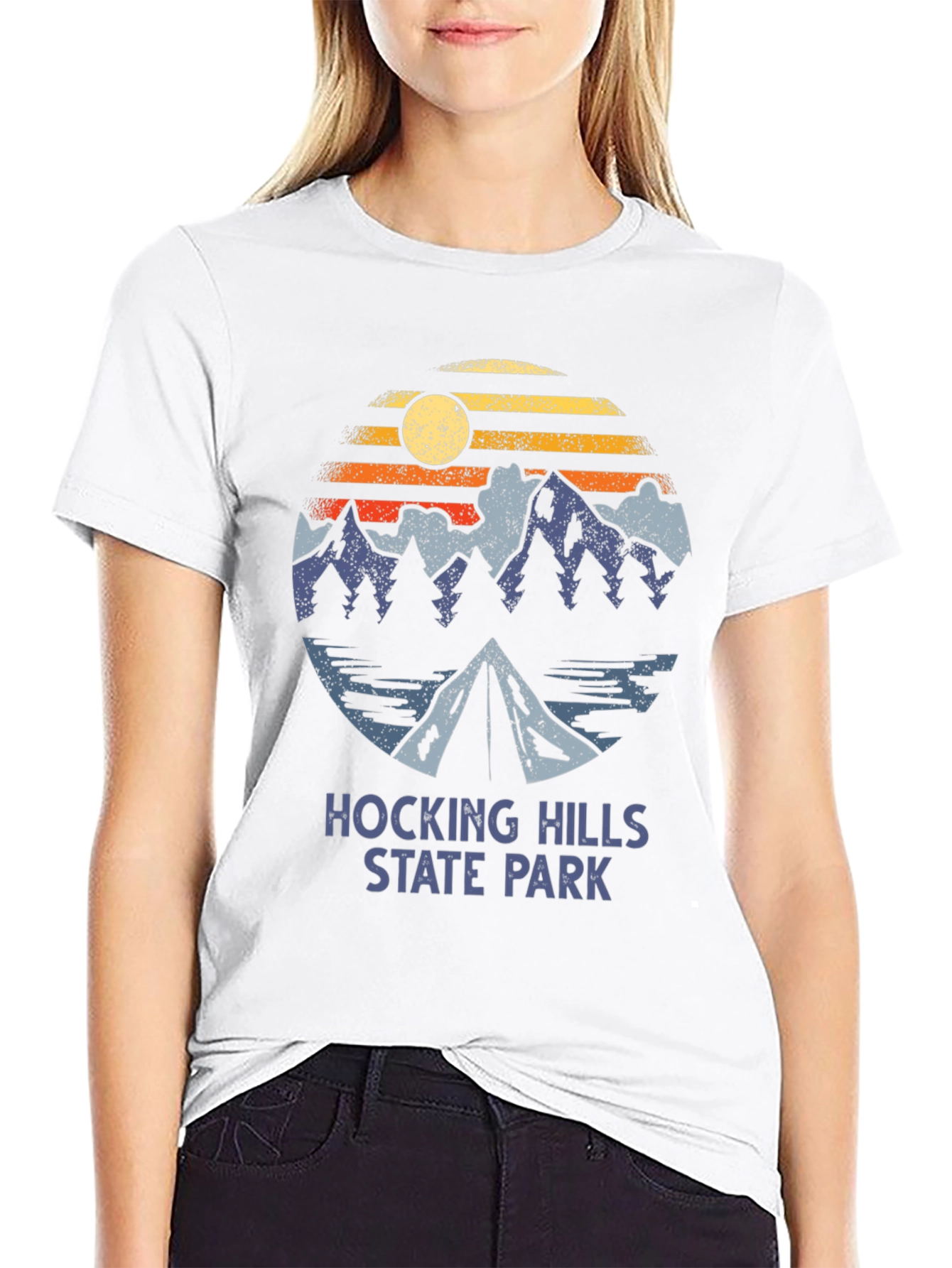 Black Hocking Hills State Park T-Shirt Camping Graphic Tee view 9