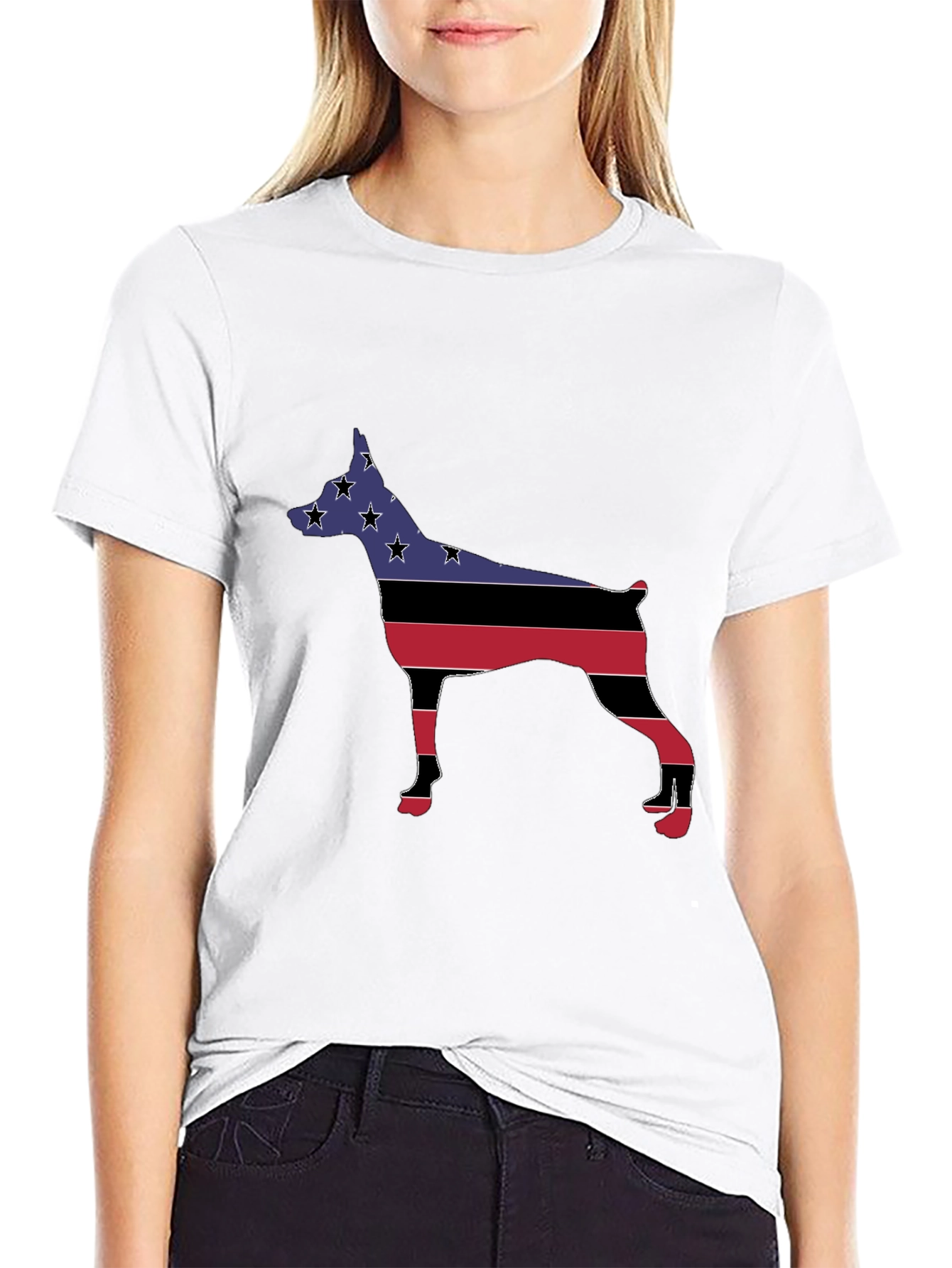 Black Patriotic Dog Silhouette Tee view 9