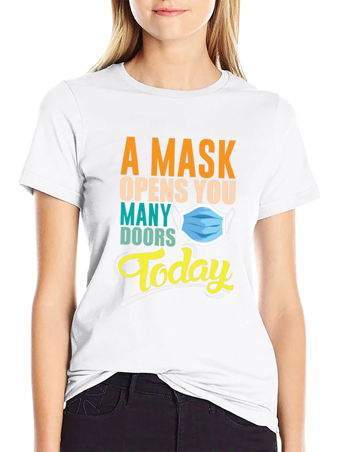 Black A Mask Opens You Many Doors Today Graphic T-Shirt view 9