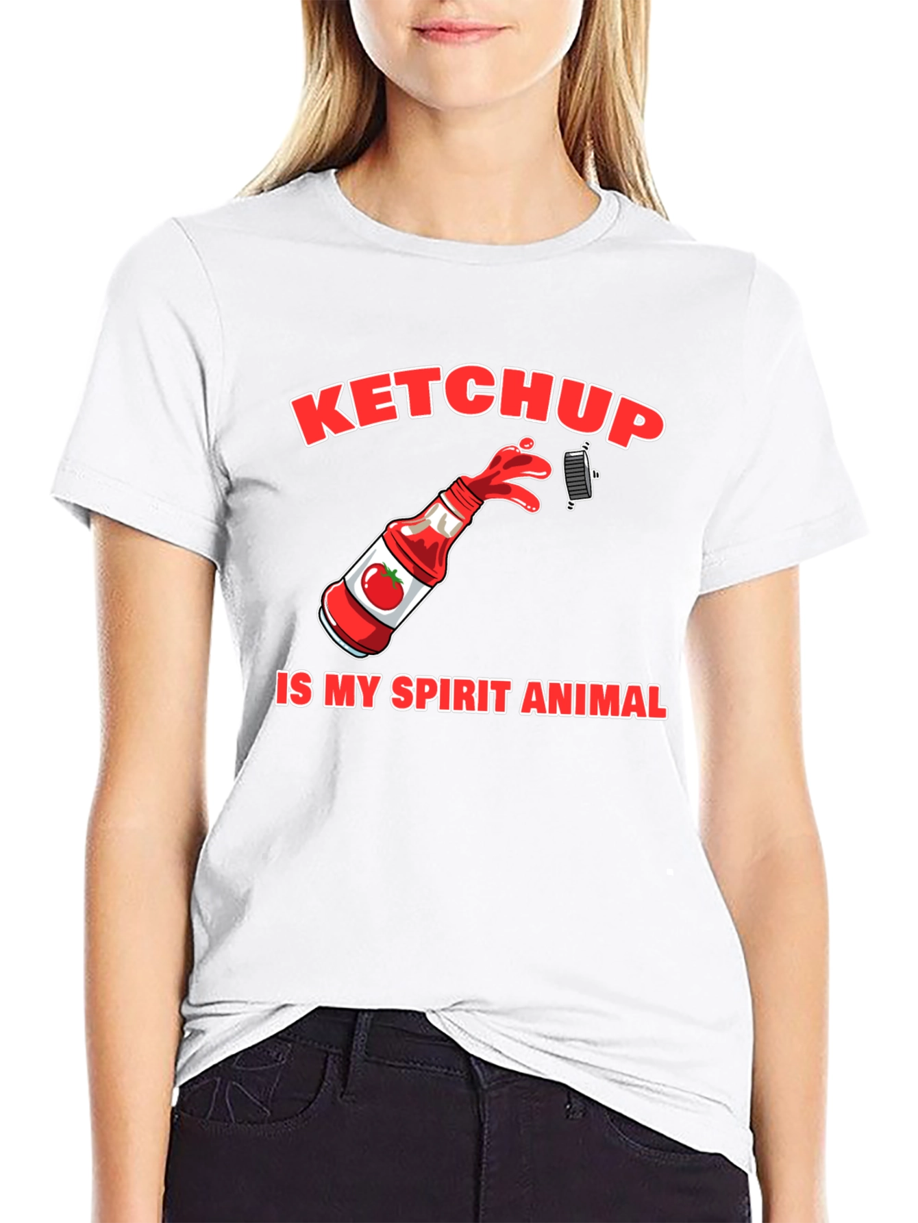 Black Ketchup Is My Spirit Animal Graphic T-Shirt view 9