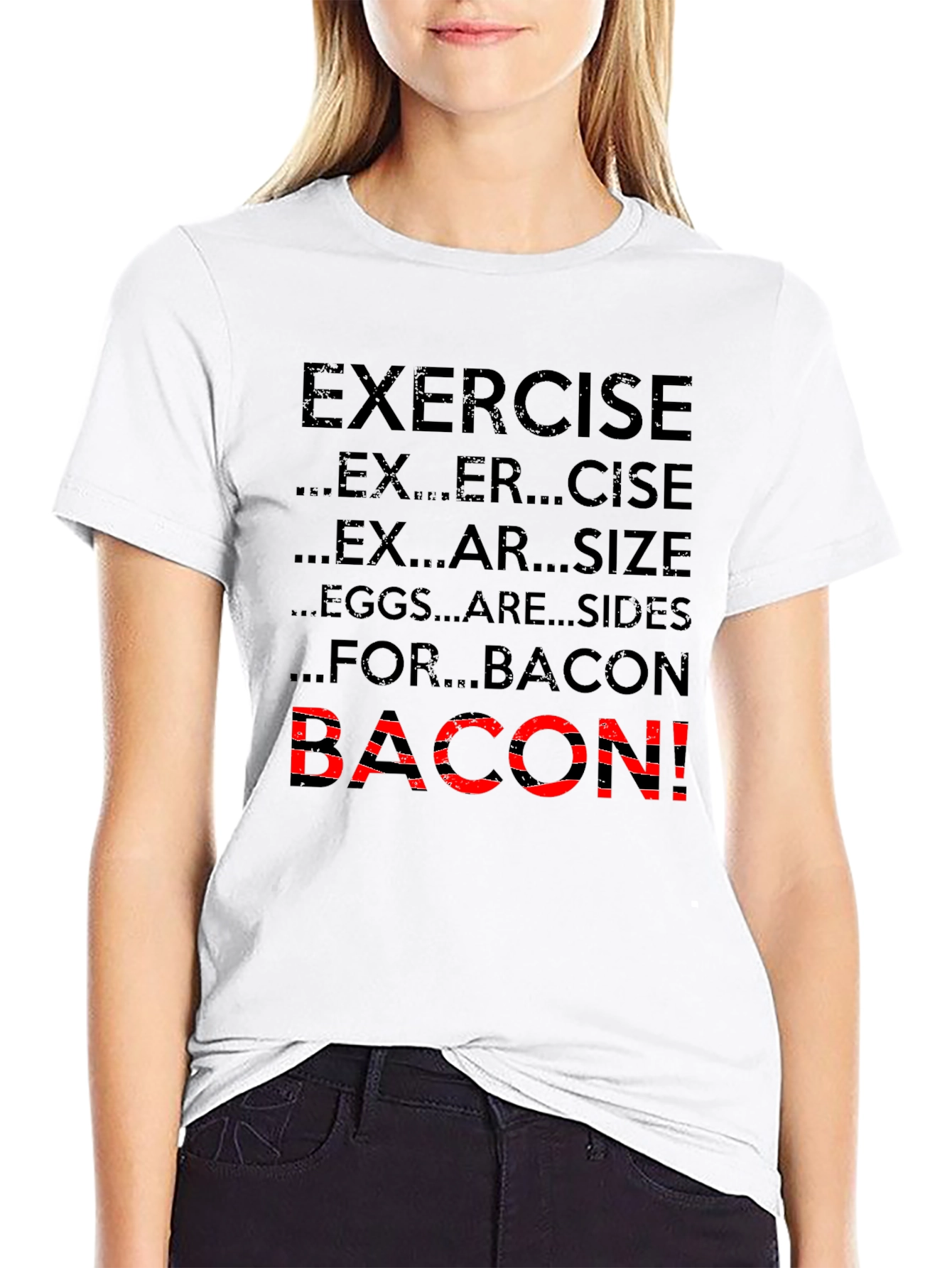 Bacon Exercise T-Shirt Funny Gym Tee - 9