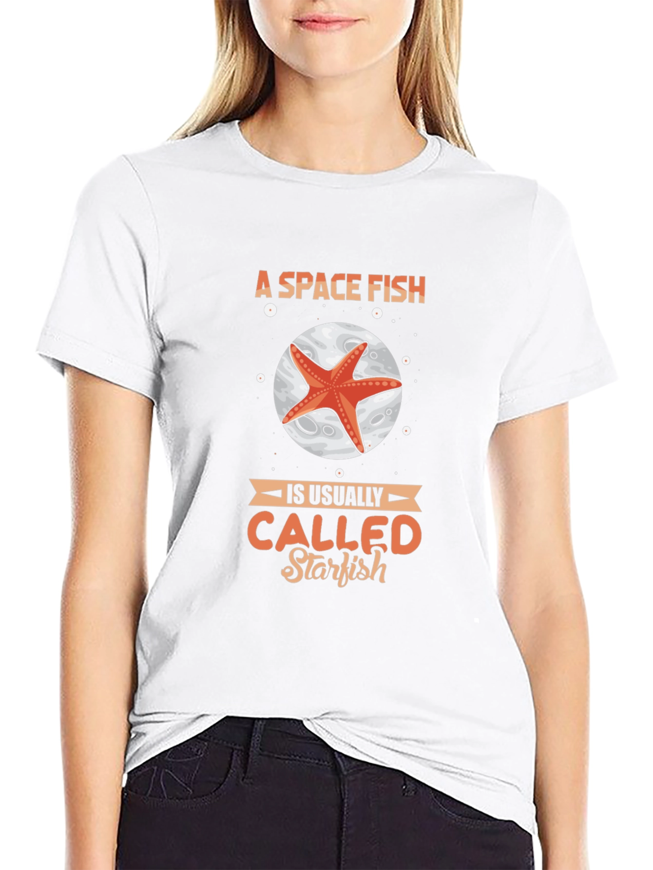 Black Space Fish Starfish Graphic T-Shirt view 9