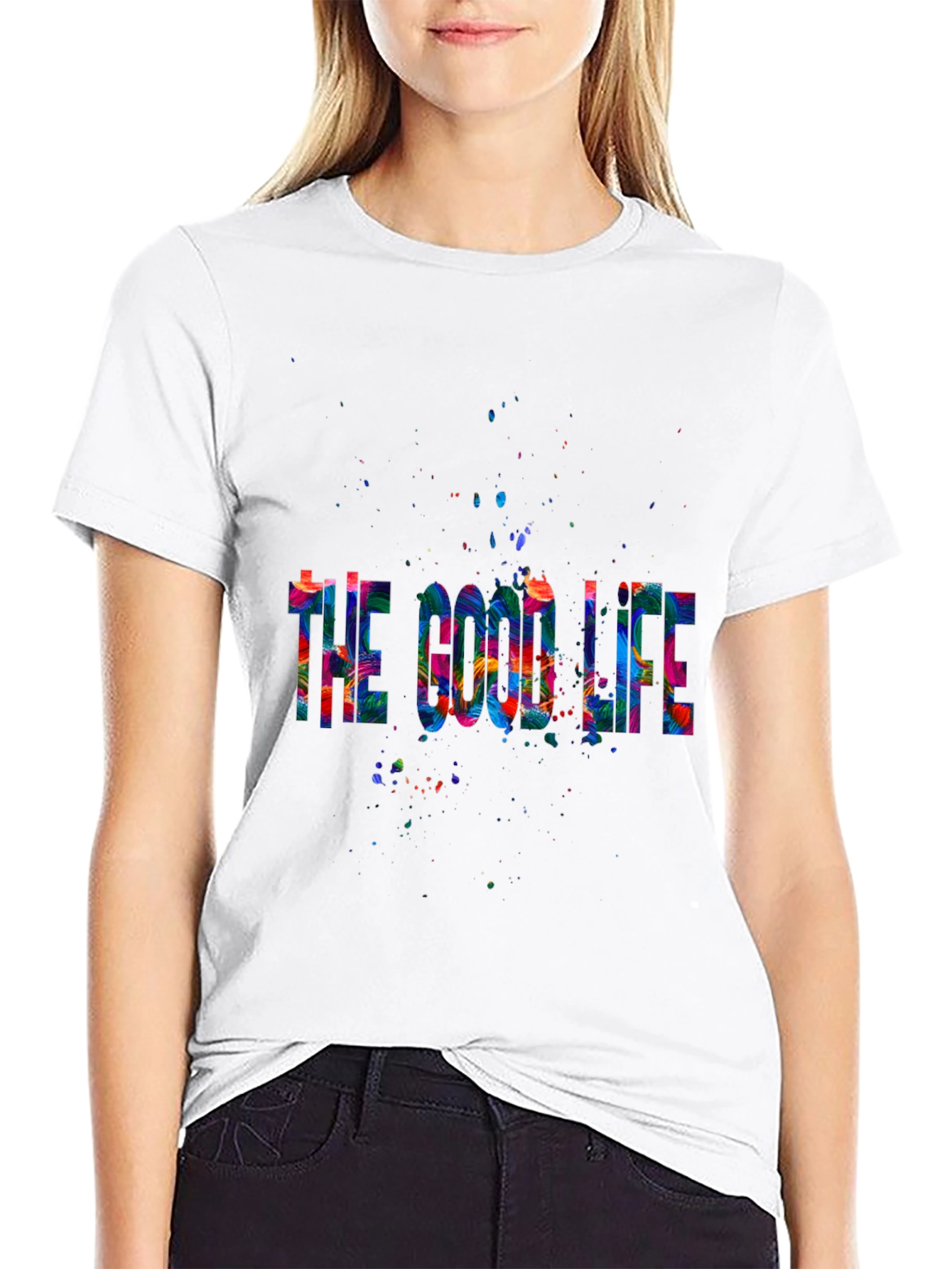 Black The Good Life Graphic Tee - Stylish Artistic Design view 9