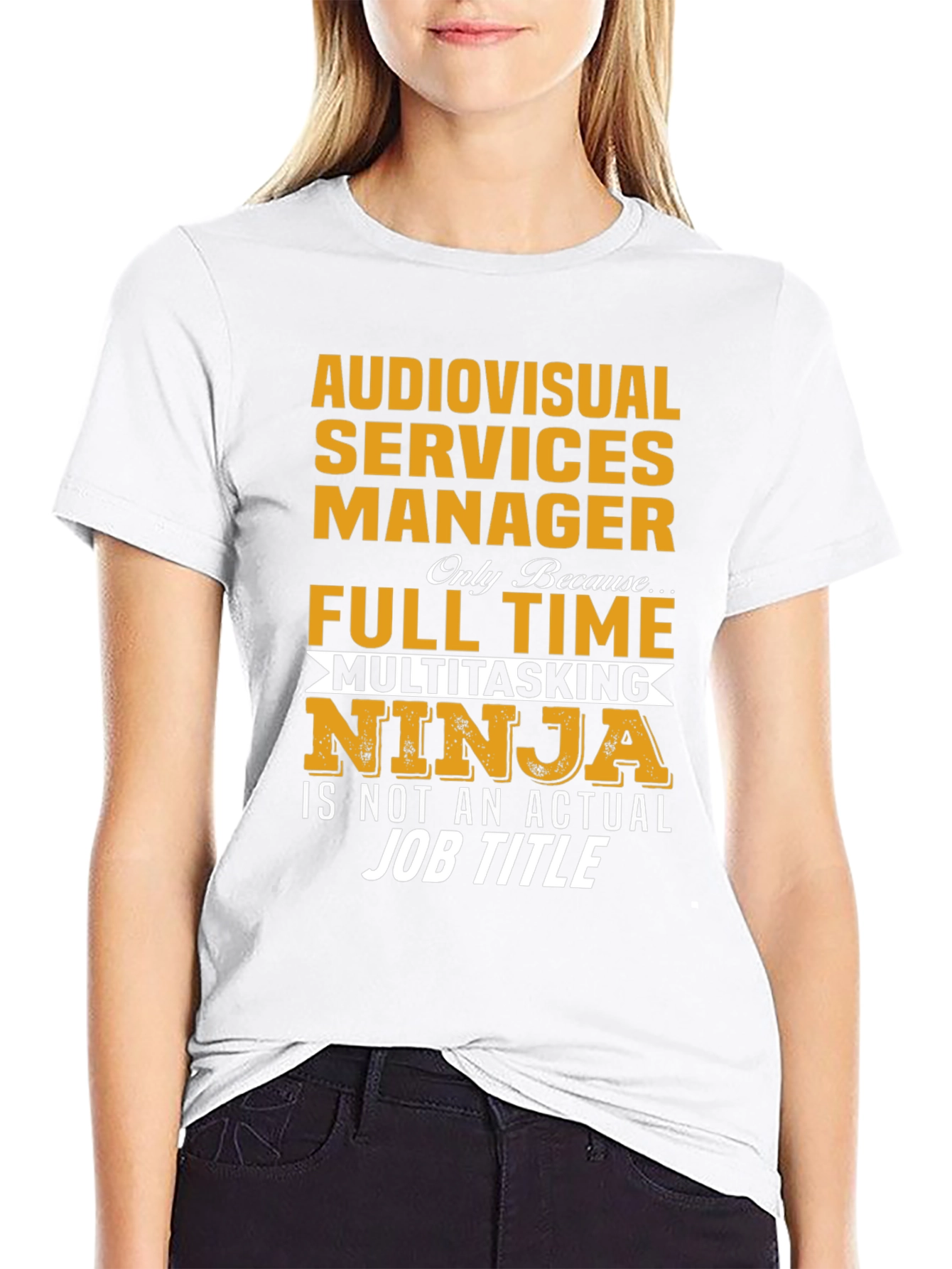 Black Audiovisual Services Manager Ninja T-Shirt view 9