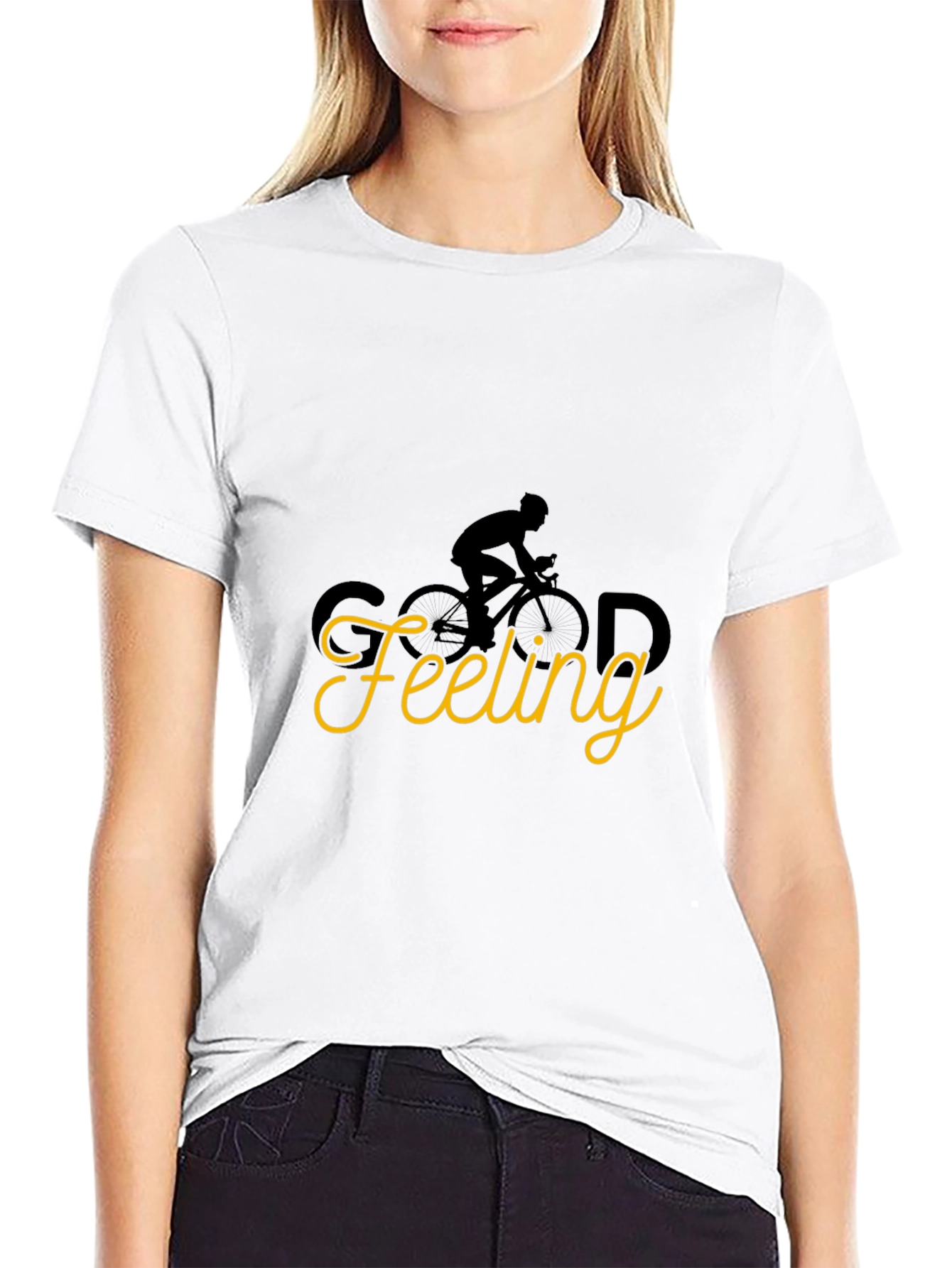Black Good Feeling Cycling Graphic Tee - Black view 9