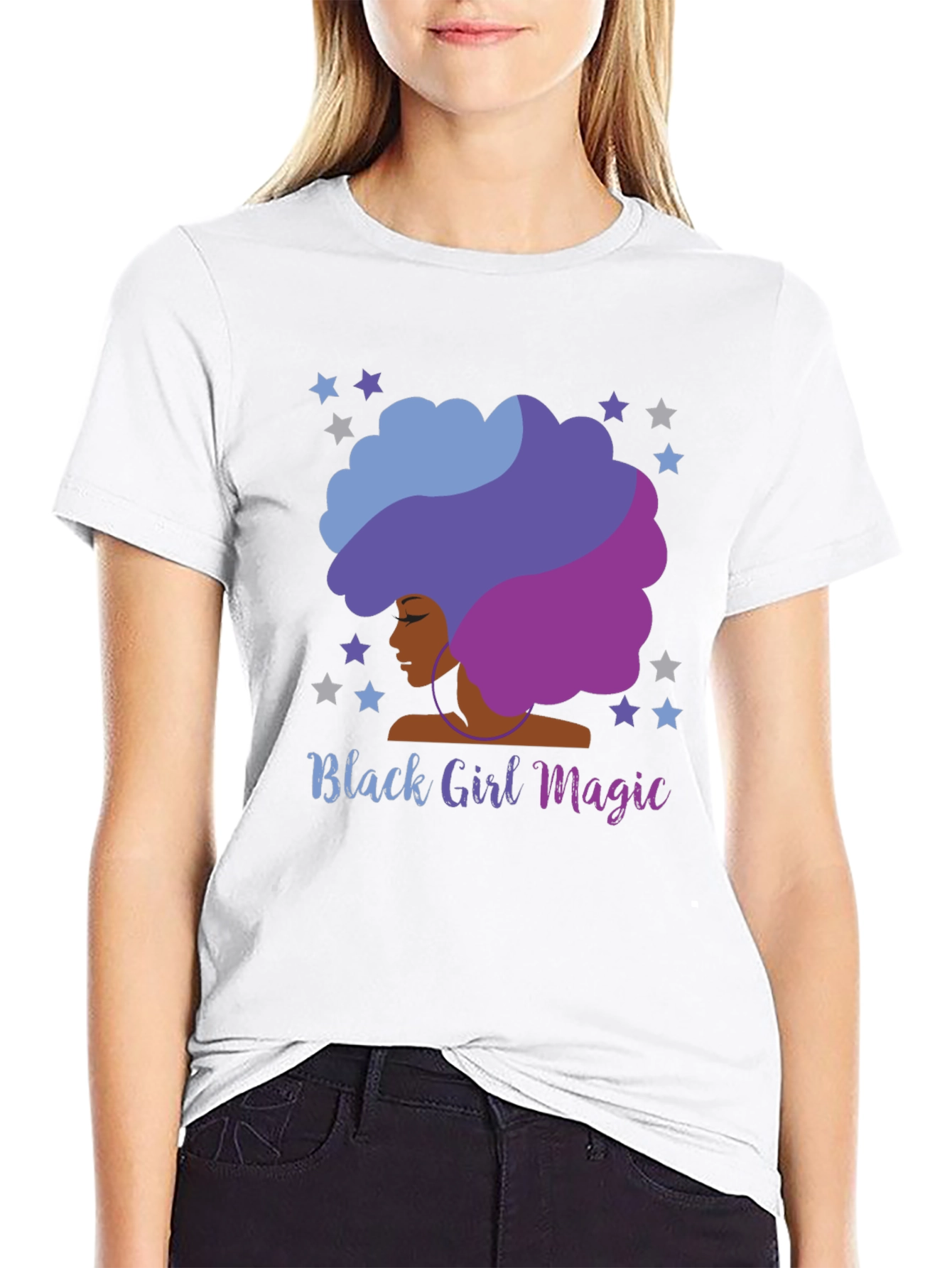 Black Black Girl Magic Afro T-Shirt view 9