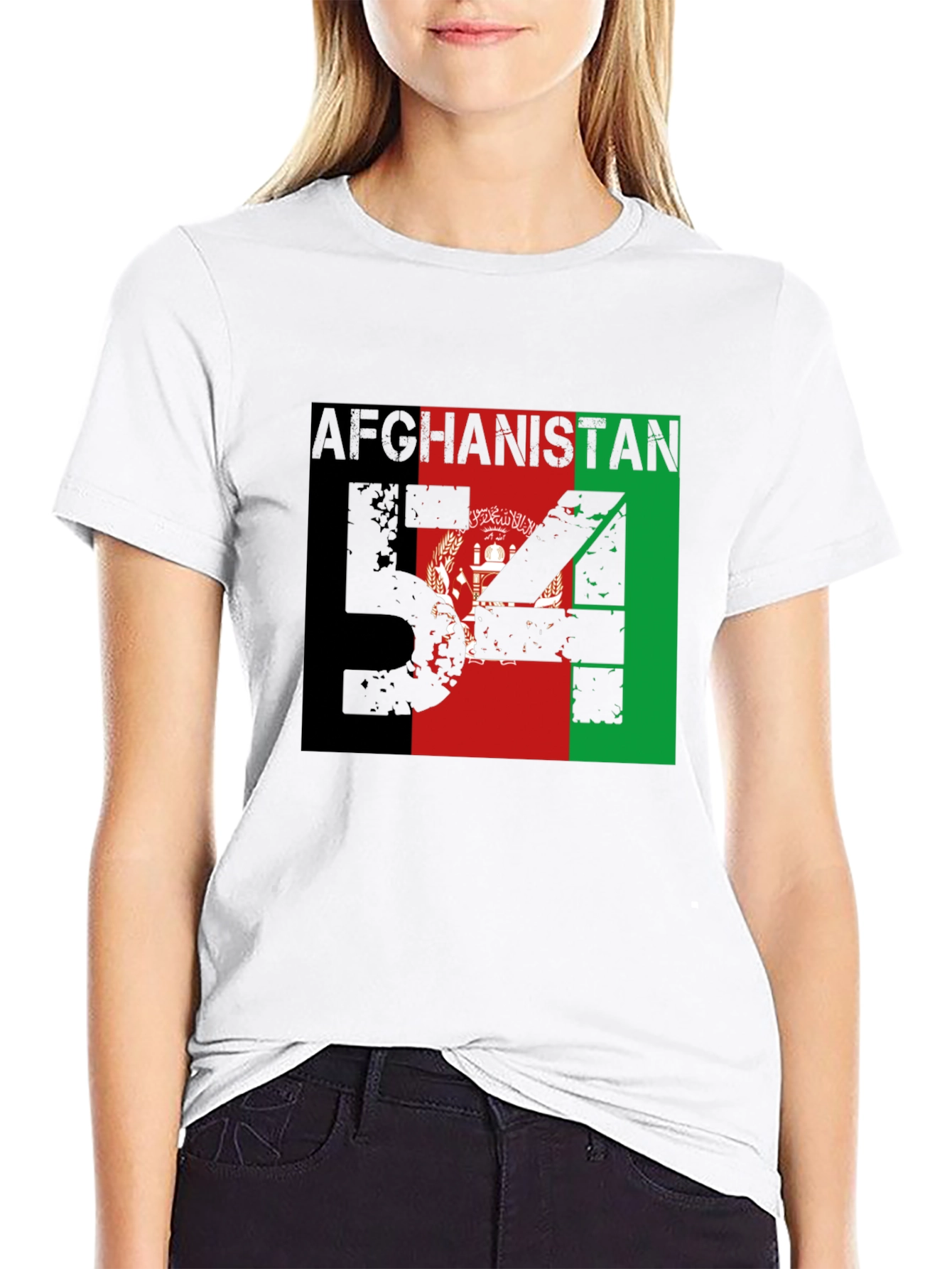 Black Afghanistan Flag T-Shirt Men's Black Patriotic Graphic Tee view 9