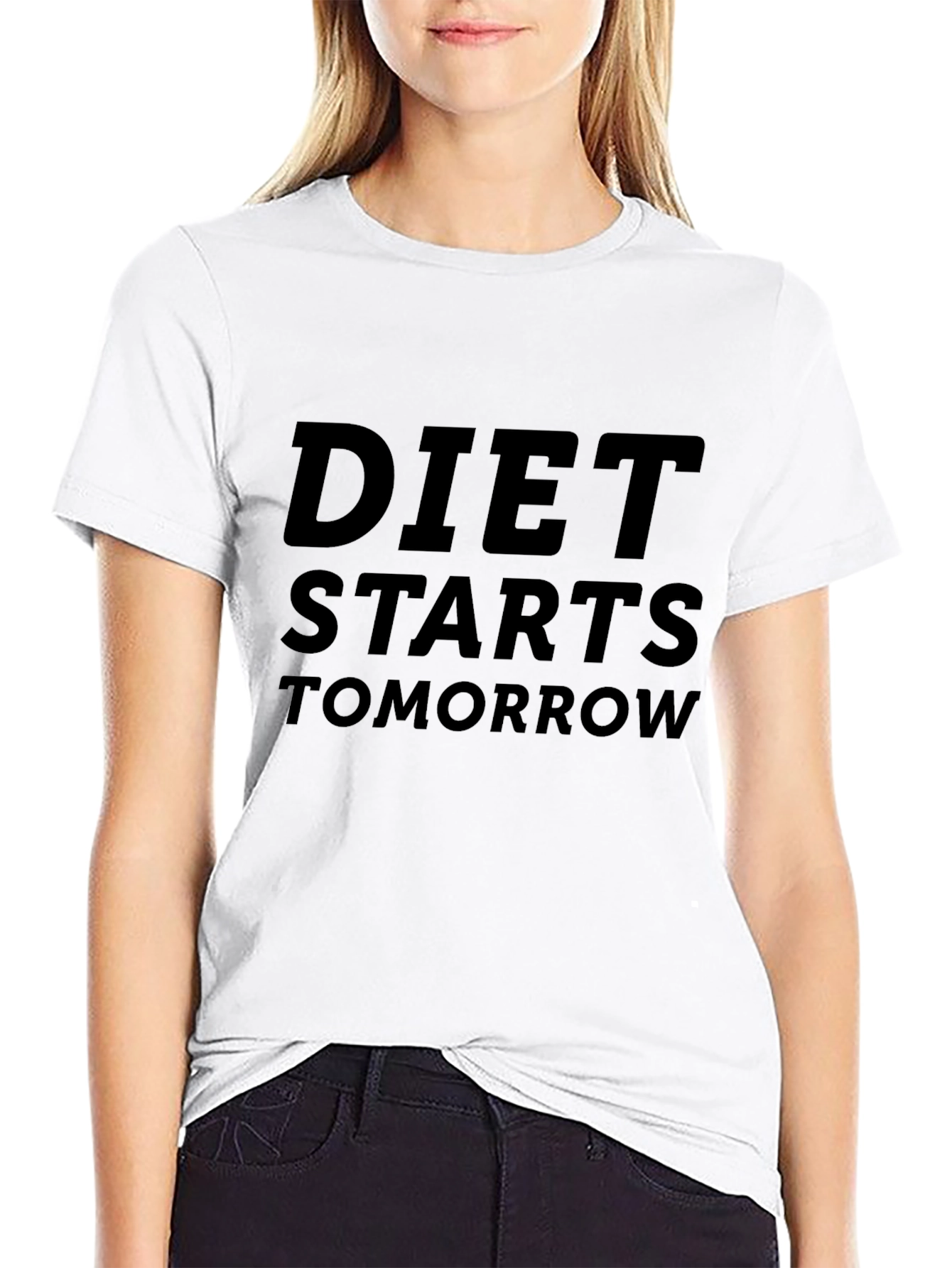 Black Funny Diet Starts Tomorrow Graphic T-Shirt view 9