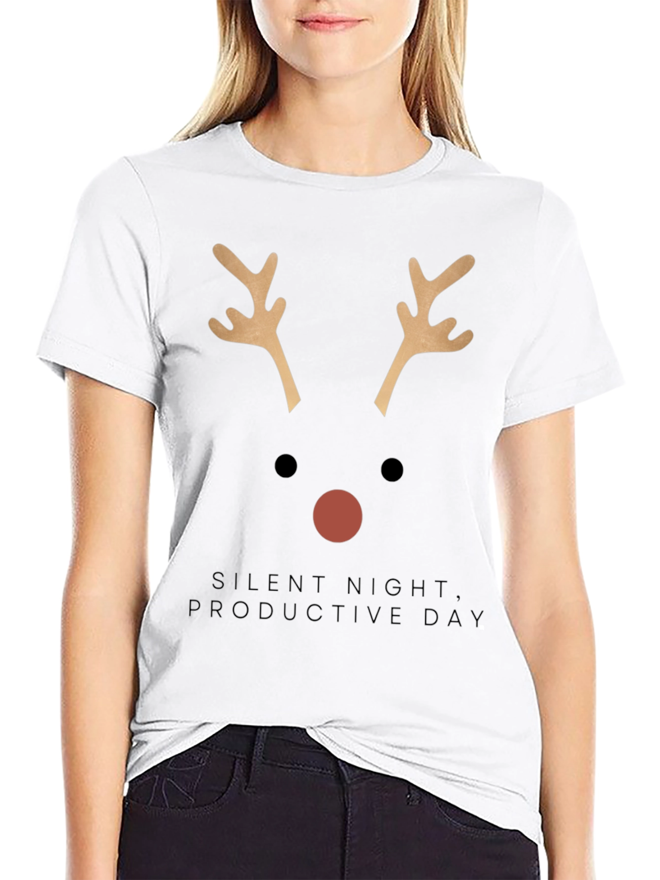 Black Holiday Reindeer T-Shirt view 9