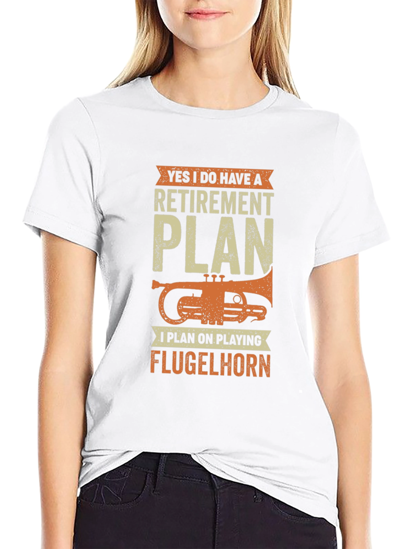 Black Funny Retirement Plan Flugelhorn Player T-Shirt view 9