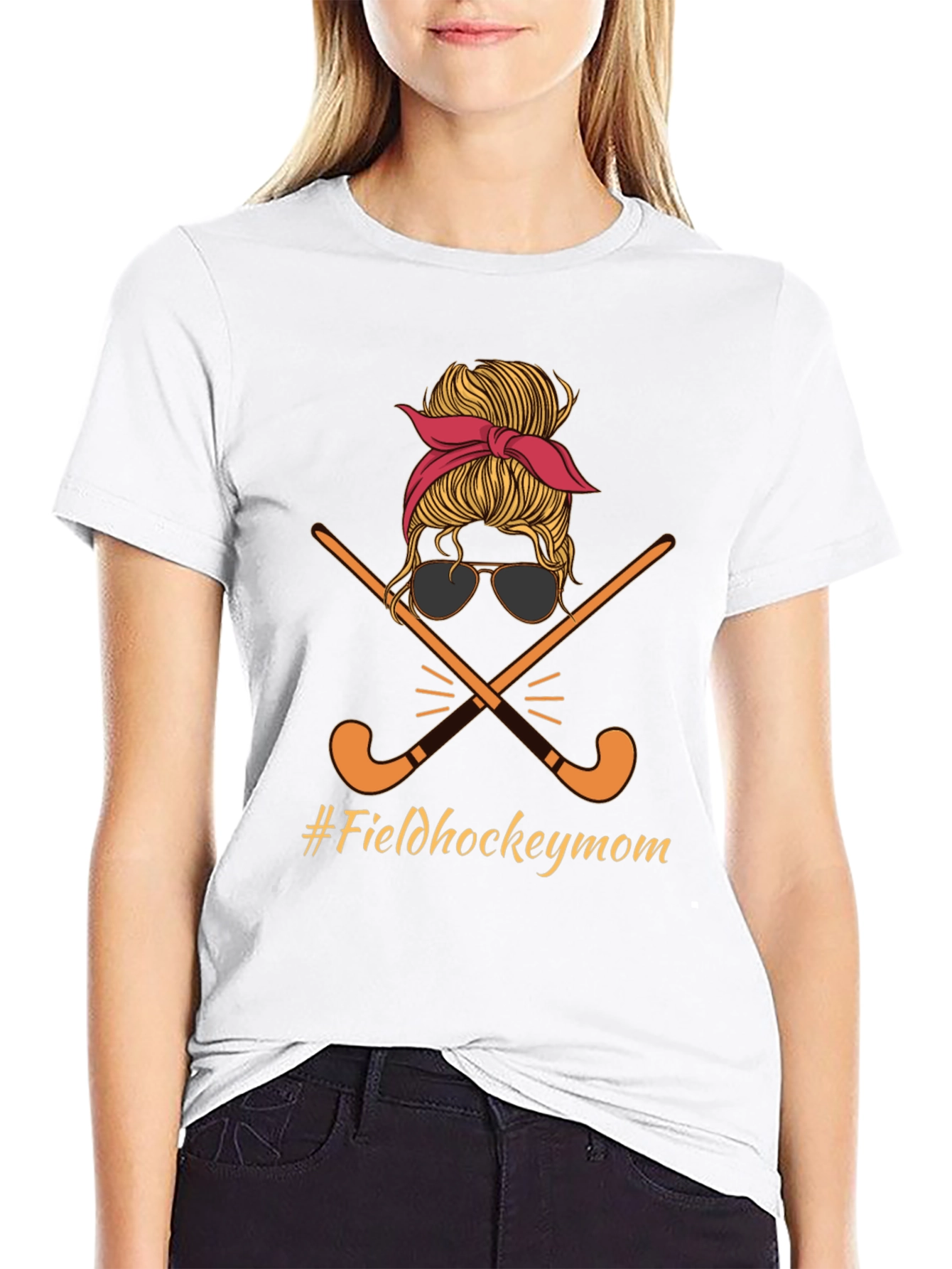 Black Field Hockey Mom Graphic Tee view 9