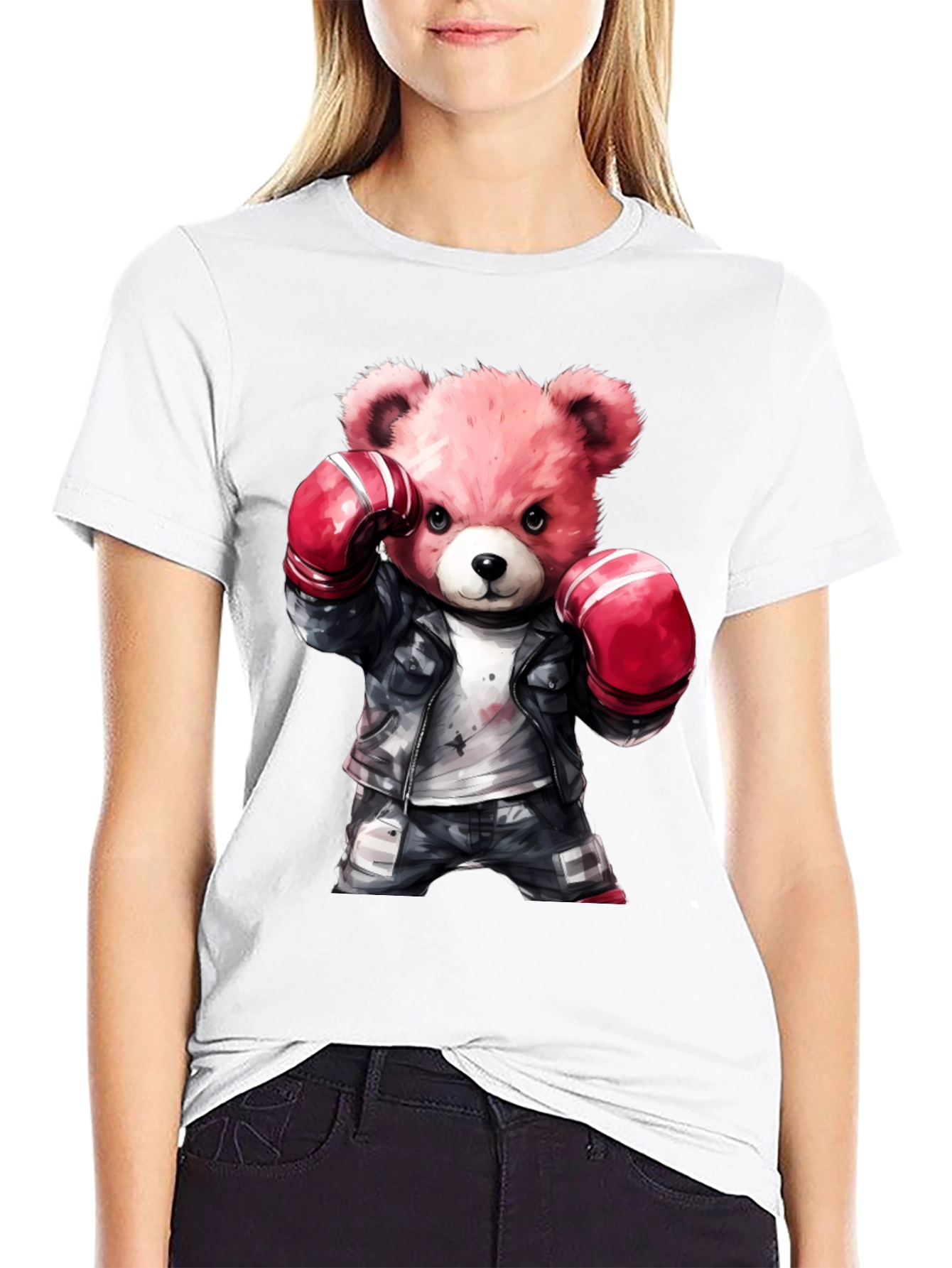 Black Boxing Bear Graphic Tee - Punchy Style view 9