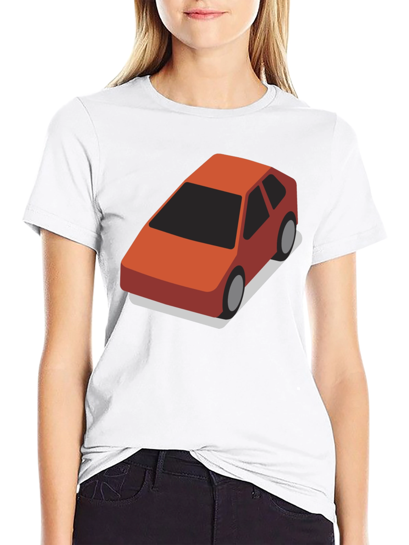 Black Isometric Car Graphic Tee - Black Cotton Blend T-Shirt view 9
