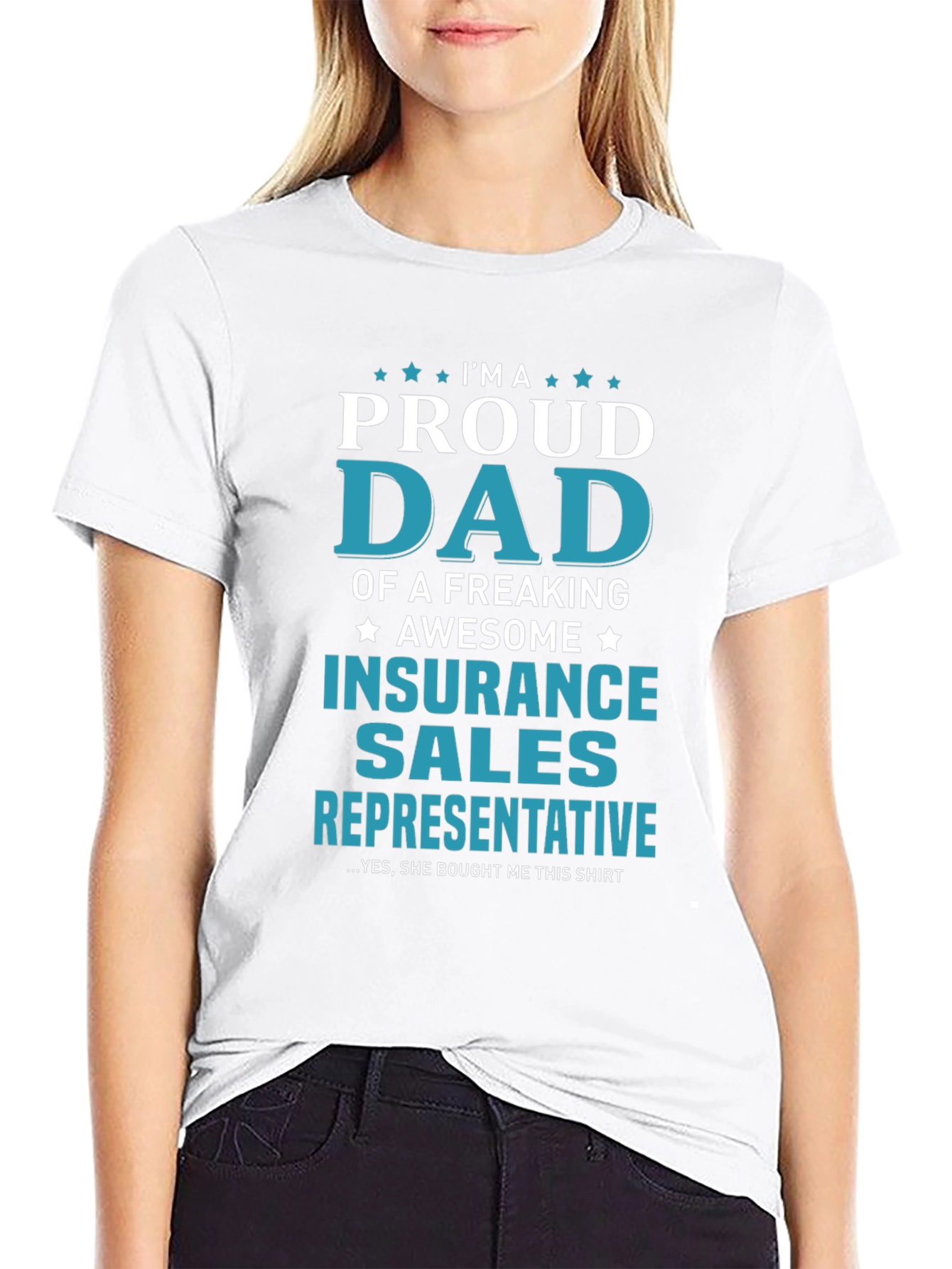 Black Proud Dad Insurance Sales Rep T-Shirt view 9