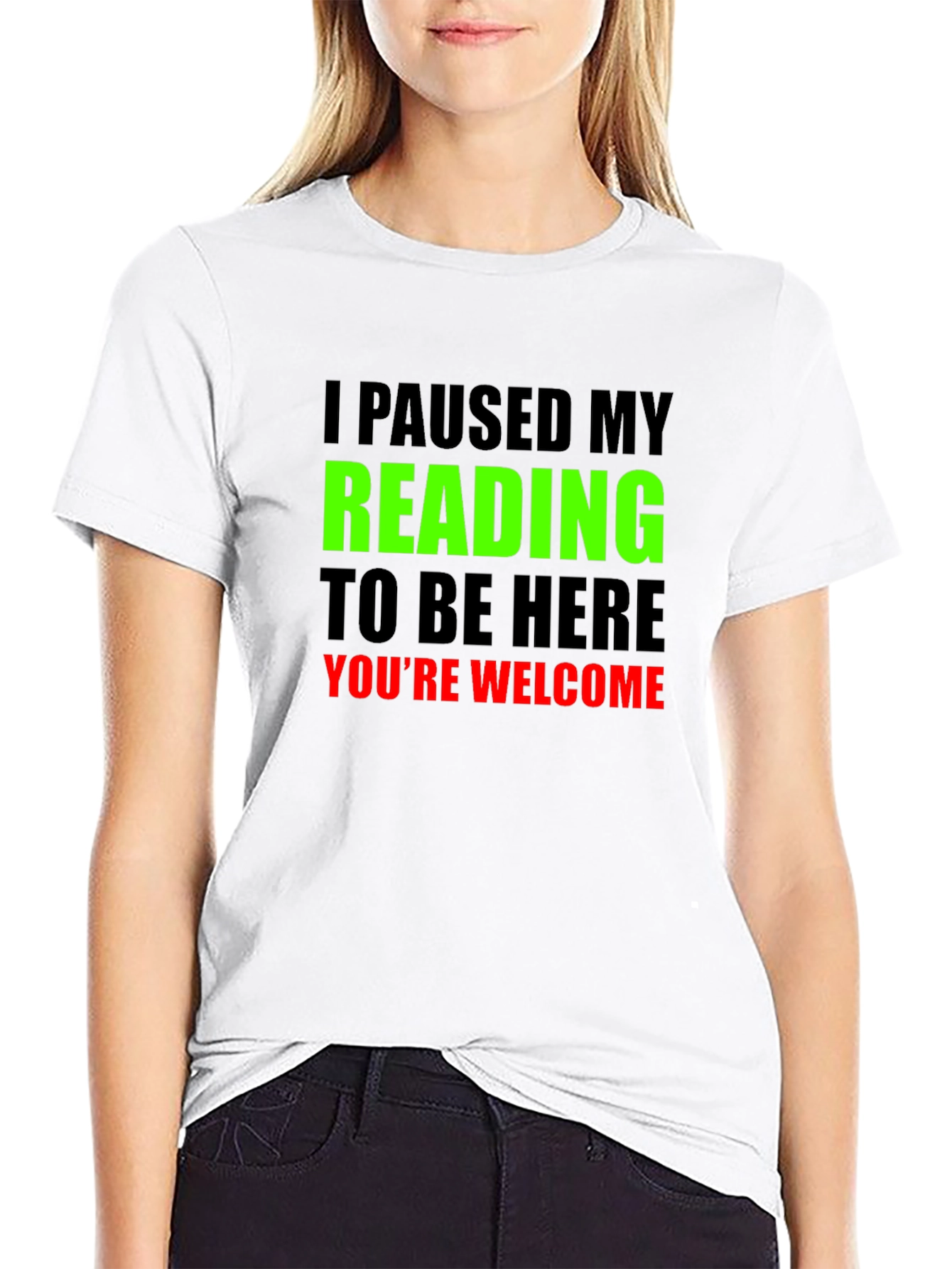 Black Funny Reading T-Shirt: Paused My Reading view 9