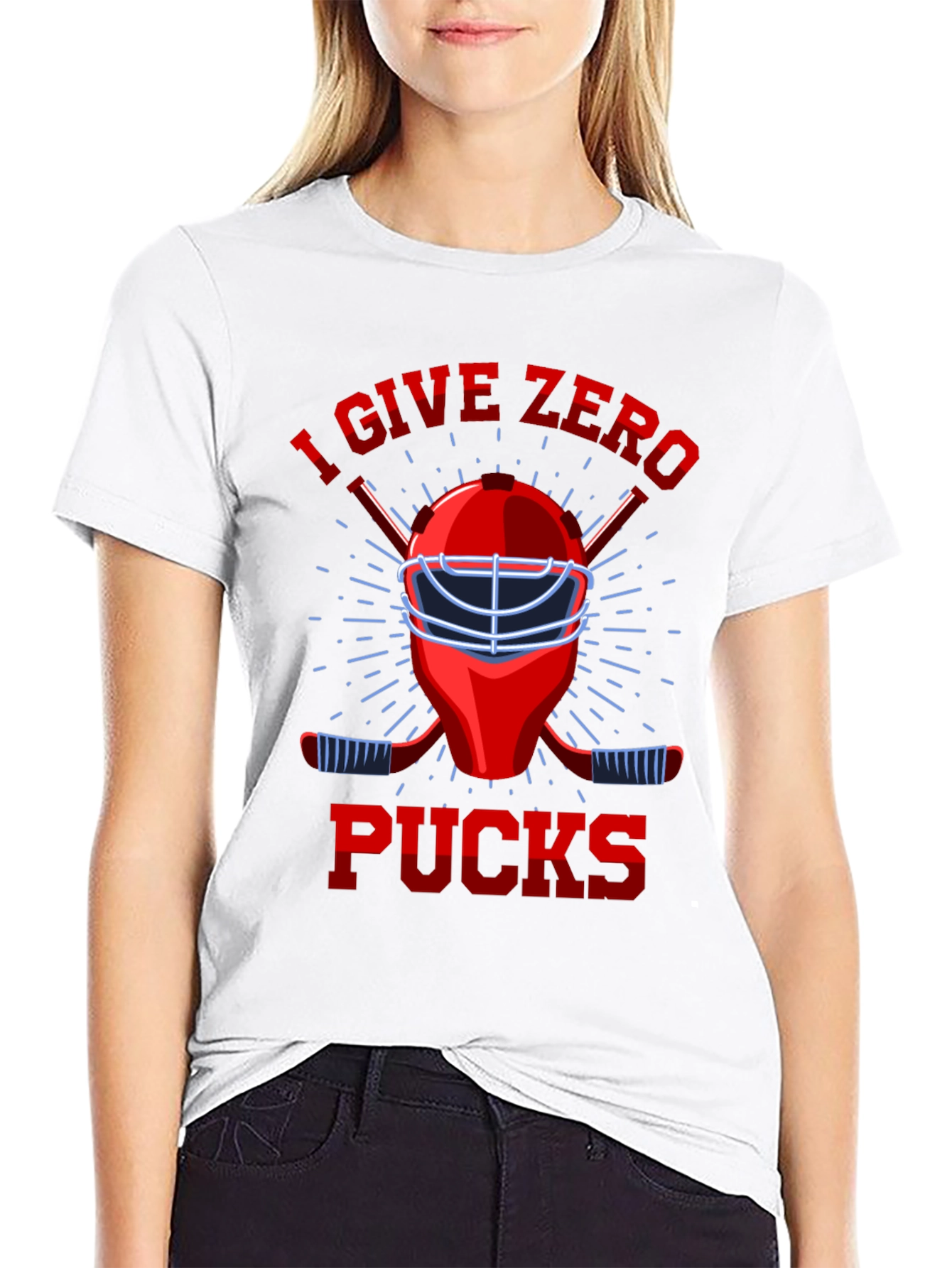 Black I Give Zero Pucks T-Shirt - Hockey Lover Tee view 9