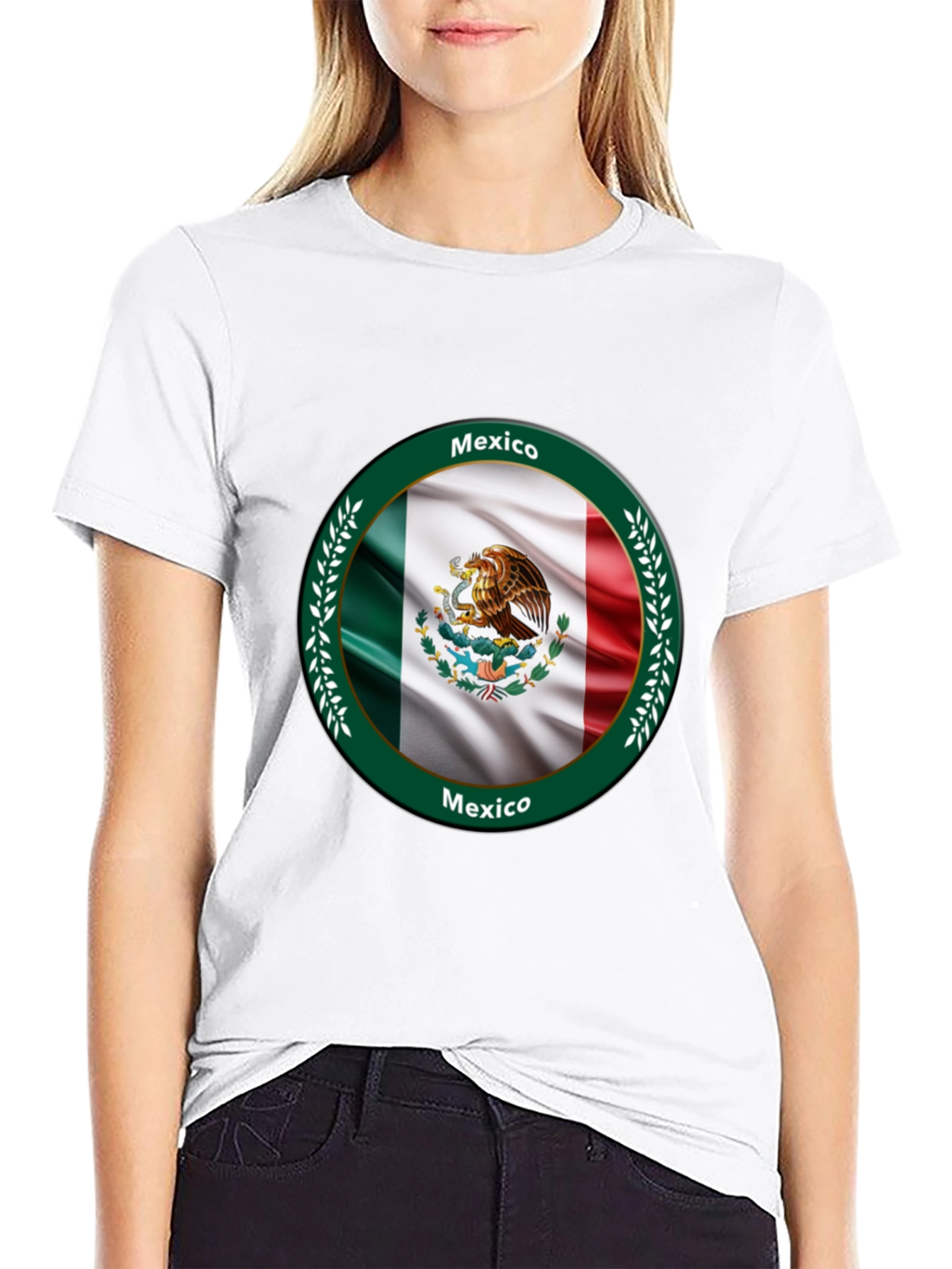 Black Mexico Flag Black T-Shirt view 9