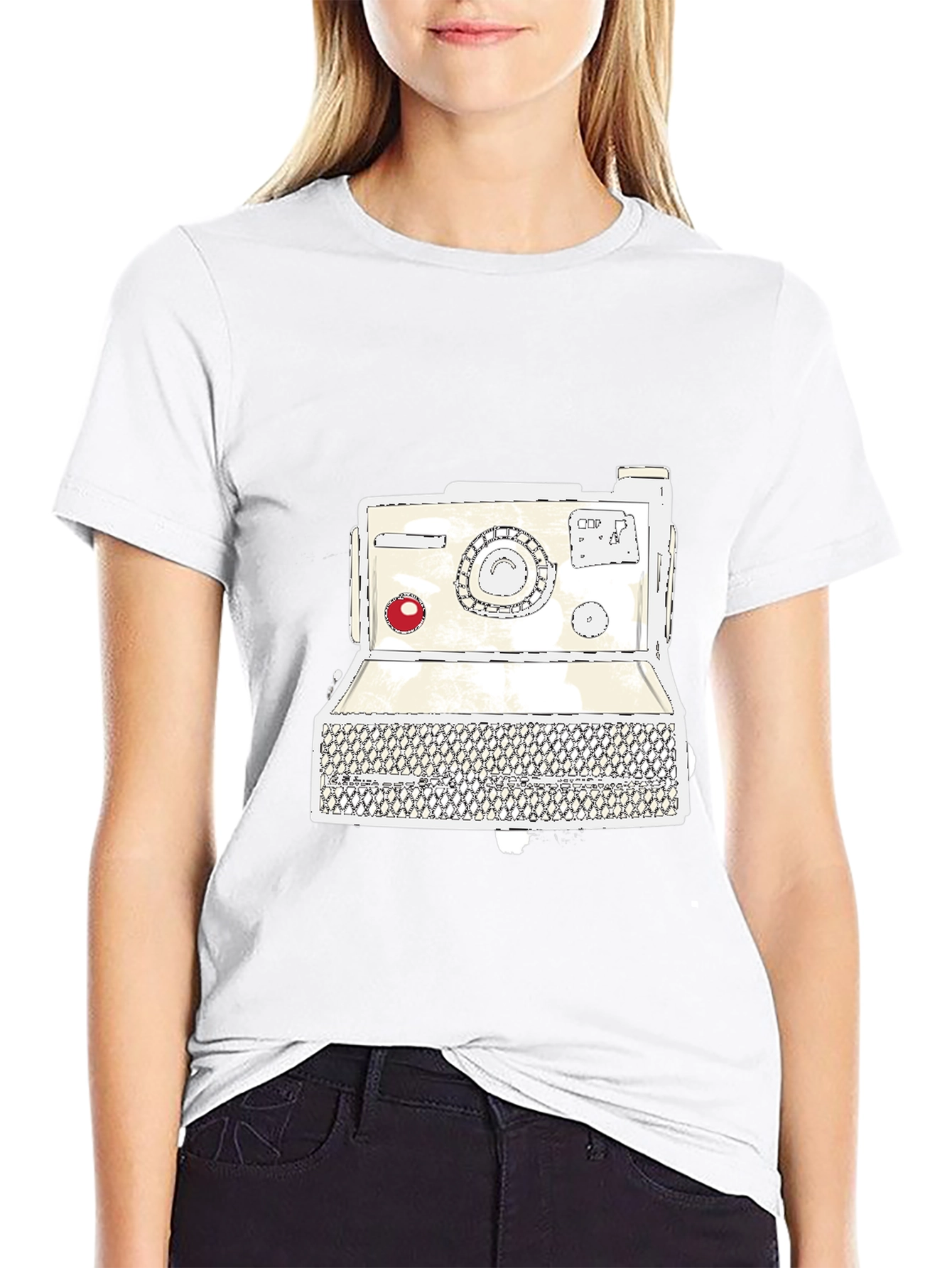Black Vintage Camera Graphic Tee - Retro Style view 9