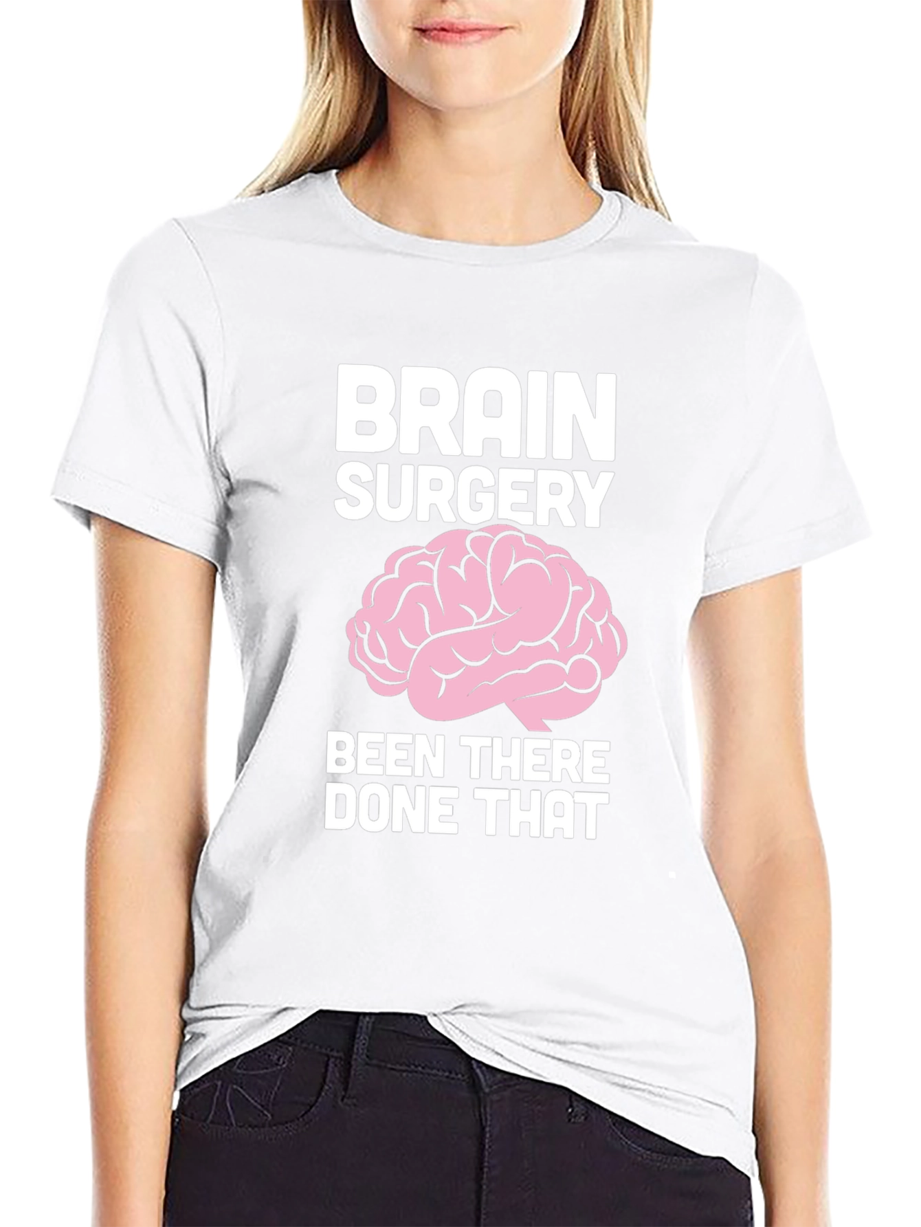 Black Brain Surgery Humor Graphic T-Shirt view 9