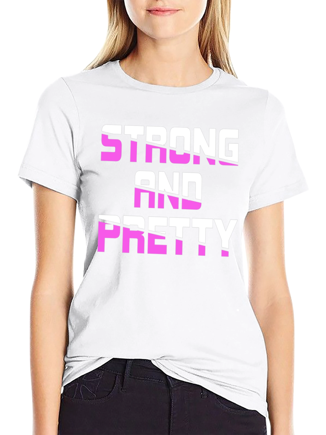 Black Strong & Pretty Graphic Tee view 9