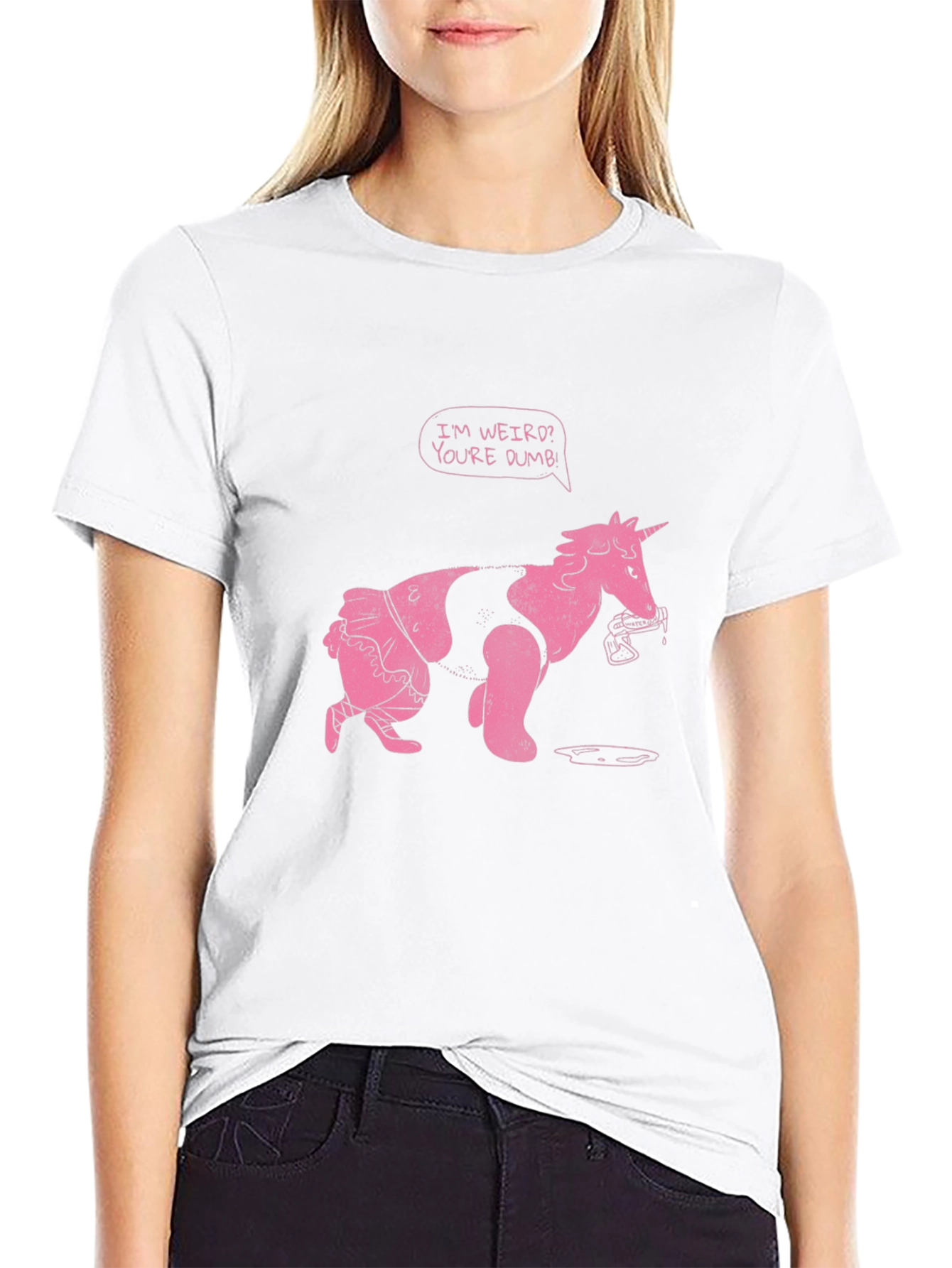 Black Funny Unicorn T-Shirt - Weird & Dumb view 9