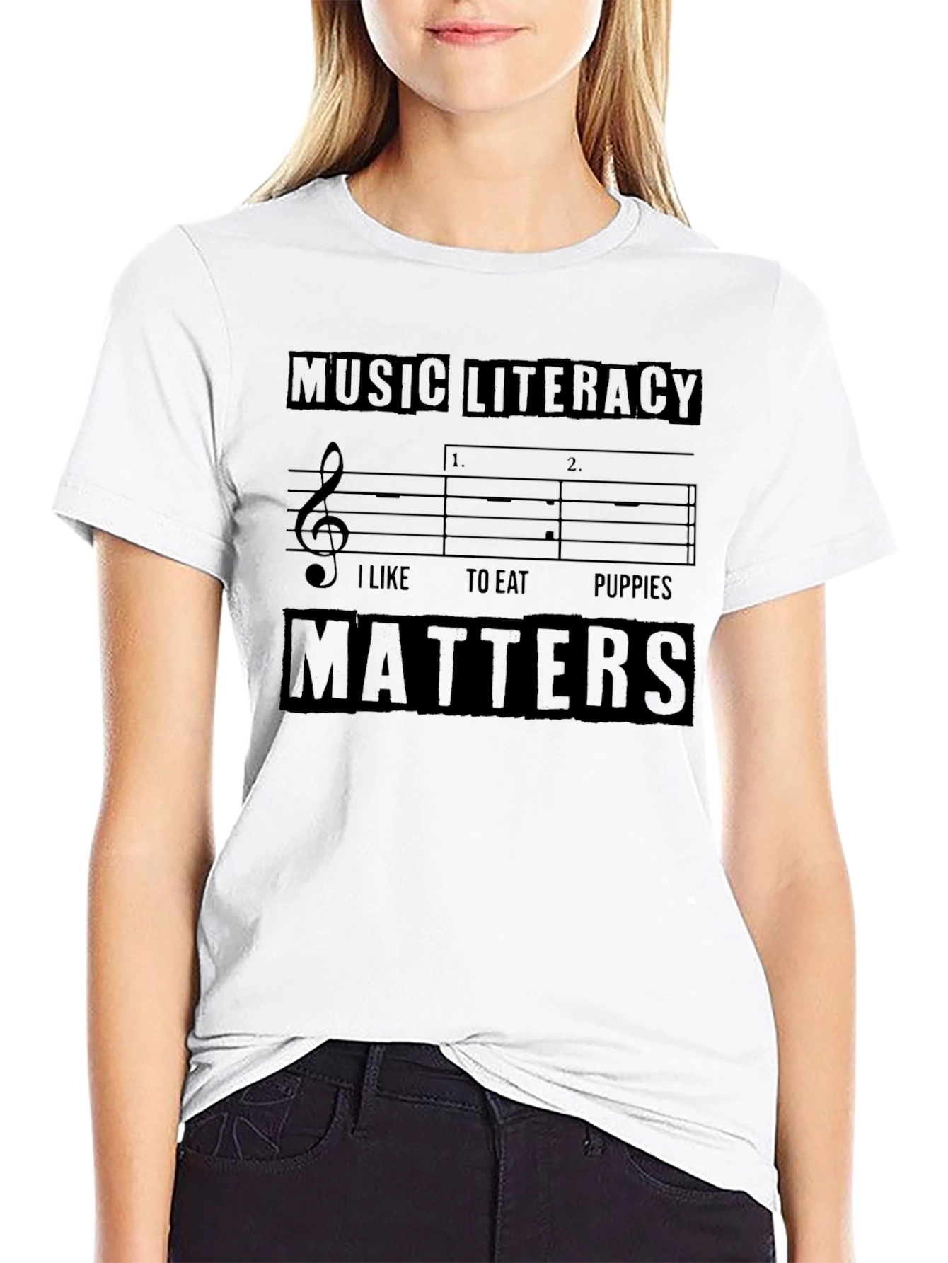 Black Music Literacy Matters Funny T-Shirt view 9