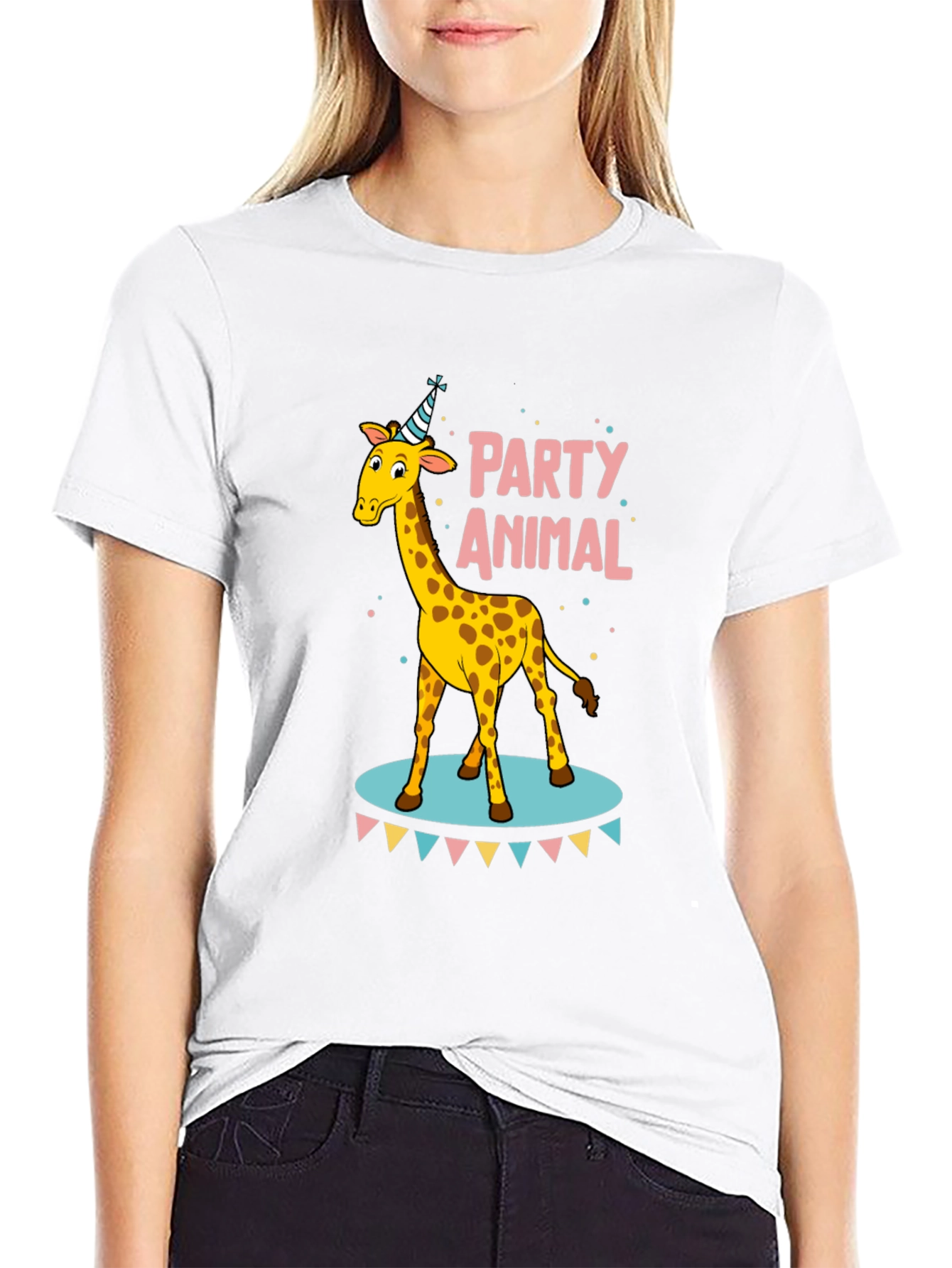Black Party Animal Giraffe T-Shirt view 9