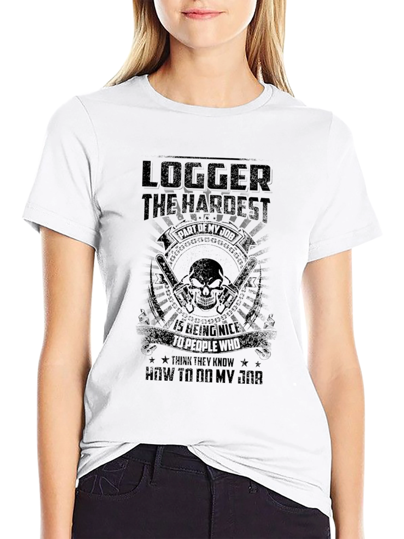 Black Logger Hardest Part T-Shirt Funny Gift view 9