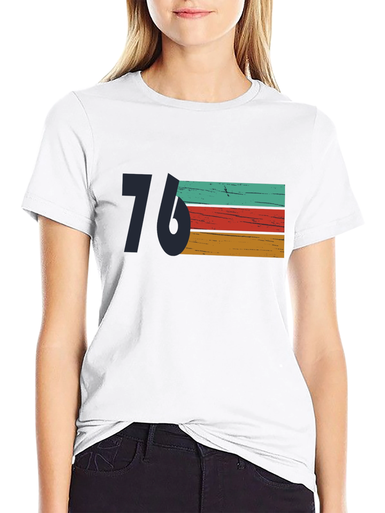 Black Retro 76 Graphic Tee - Stylish Vintage Design view 9