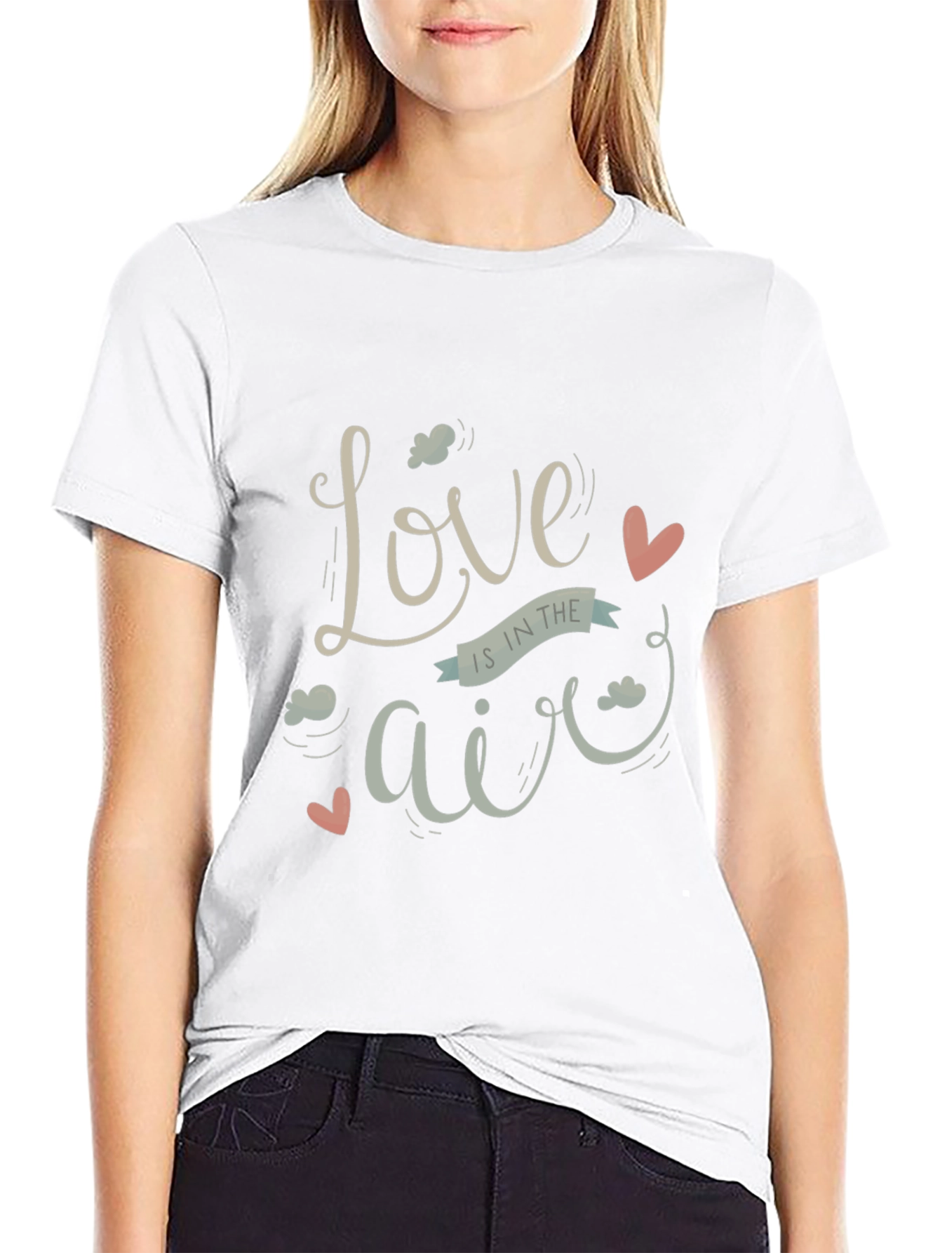 Black Love Is In The Air Graphic Tee - Black view 9