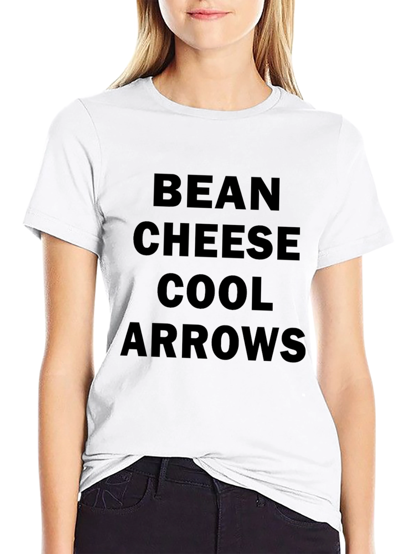 Black Bean Cheese Cool Arrows Men's Black T-Shirt view 9