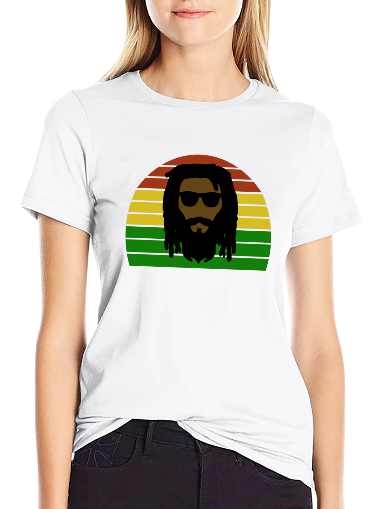 Rasta Man Retro Sunset T-Shirt - Reggae Vibes - 9