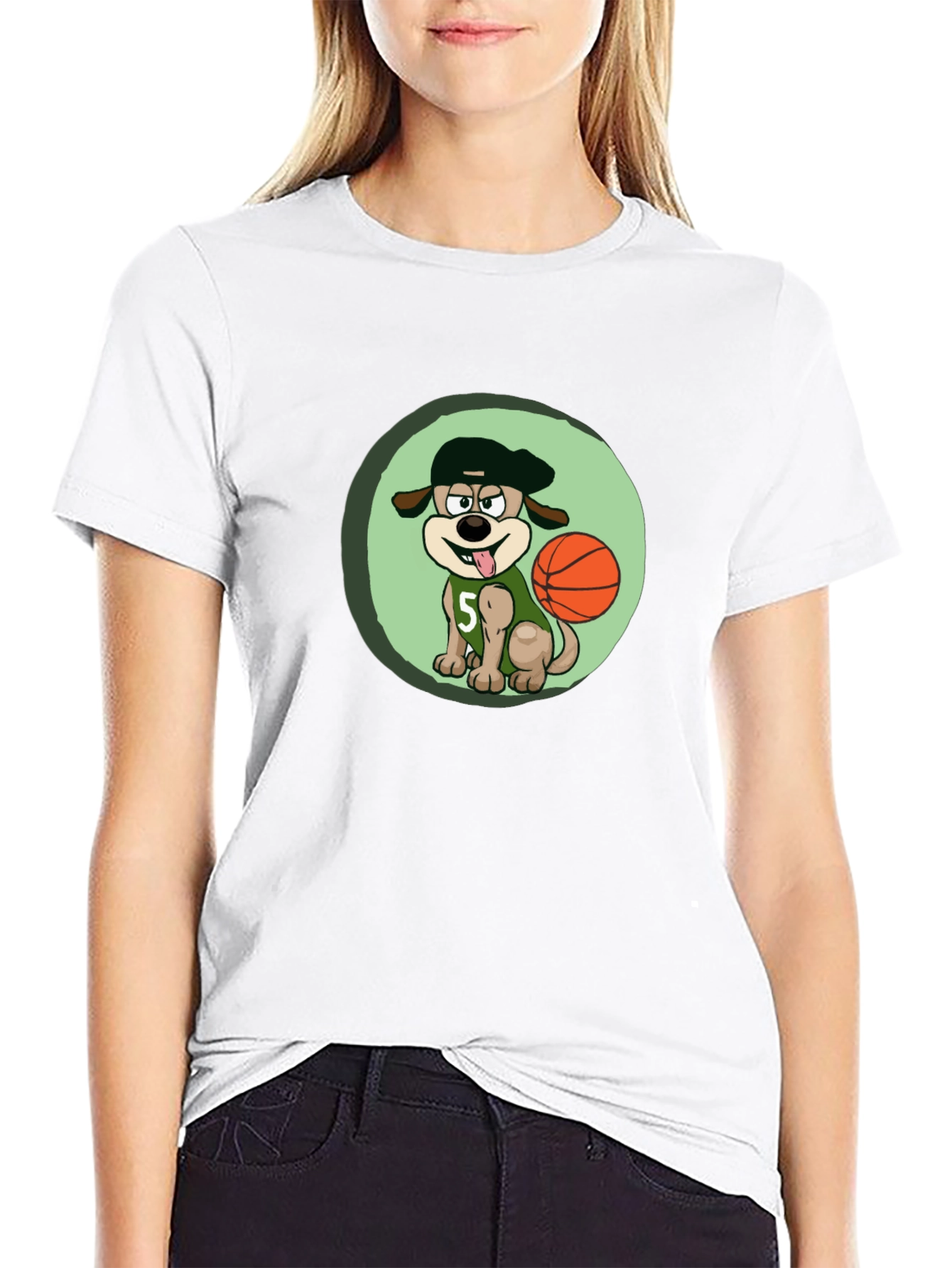 Black Dog Basketball Player T-Shirt view 9