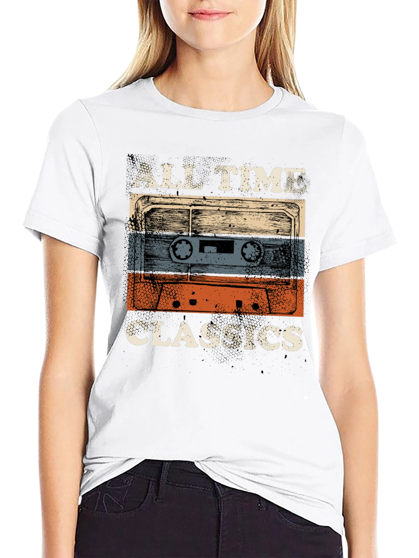 Black Vintage Cassette Tape Graphic Tee view 9