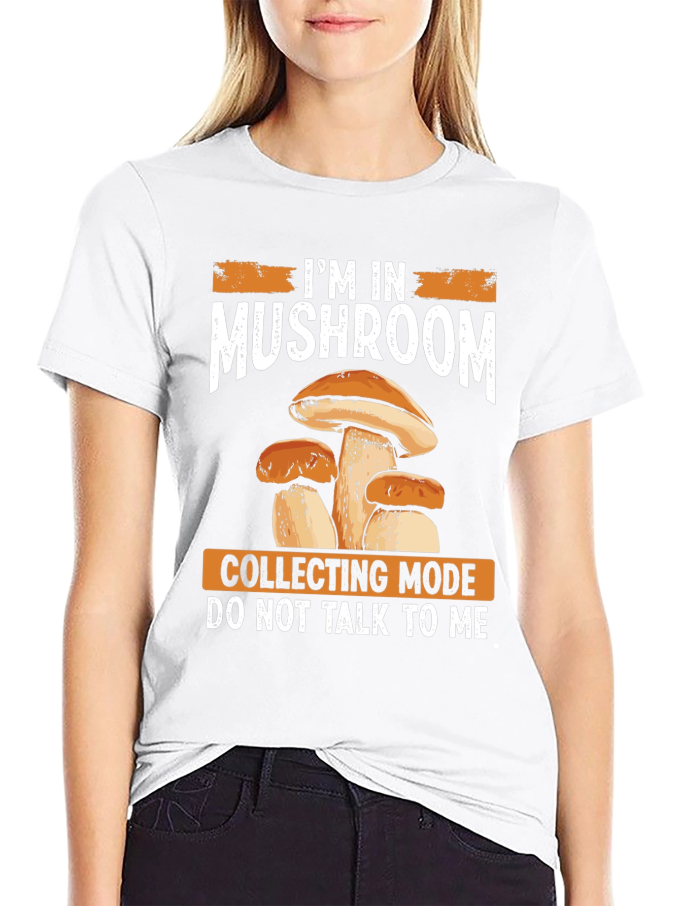 Black Mushroom Collecting Mode T-Shirt view 9
