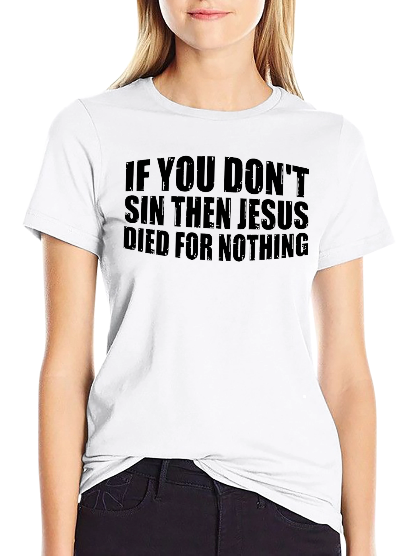 Black Jesus Died For Nothing Graphic Tee view 9