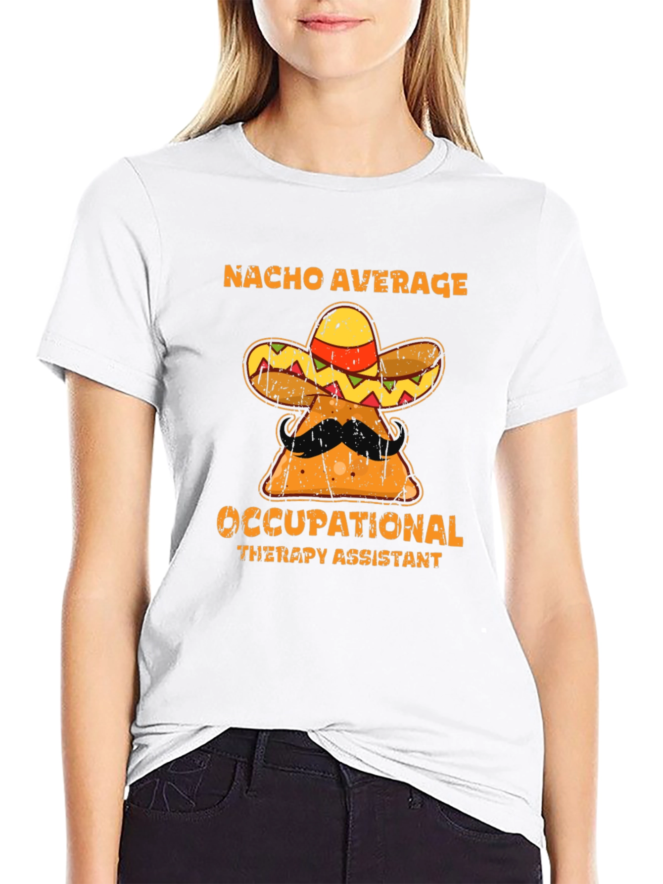 Black Nacho Average Occupational Therapy Assistant T-Shirt view 9