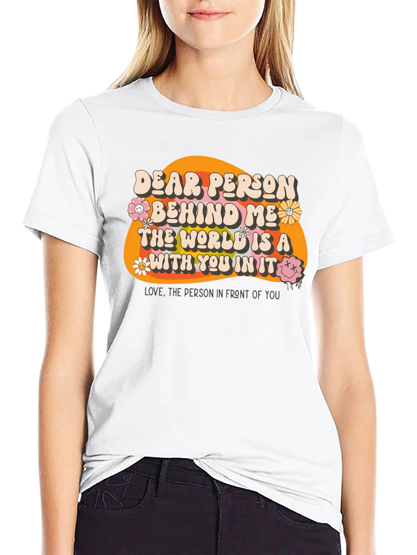 Black Dear Person Behind Me Graphic T-Shirt view 9