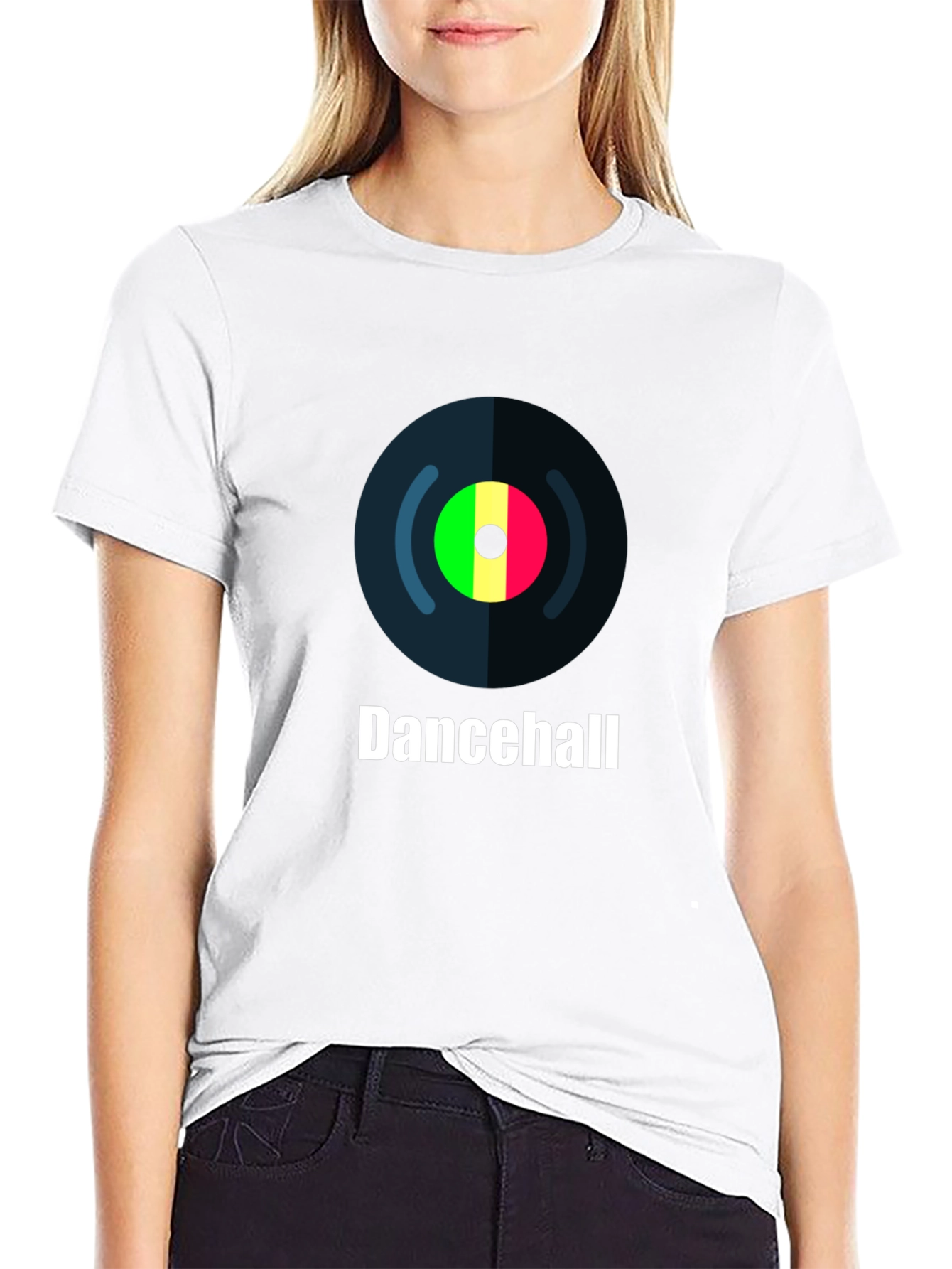 Black Dancehall Record Graphic T-Shirt view 9