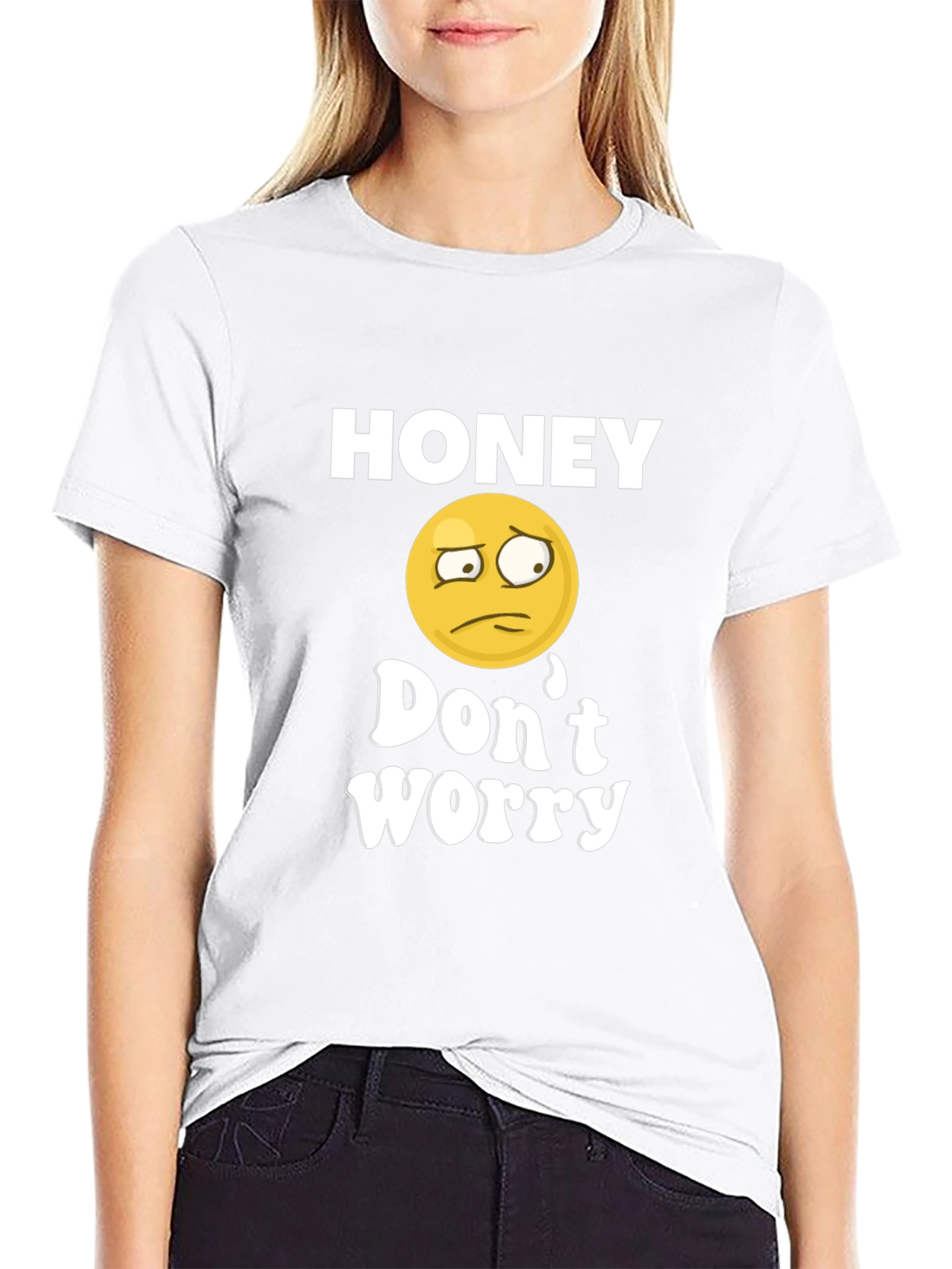 Black Honey Don't Worry Graphic Tee view 9