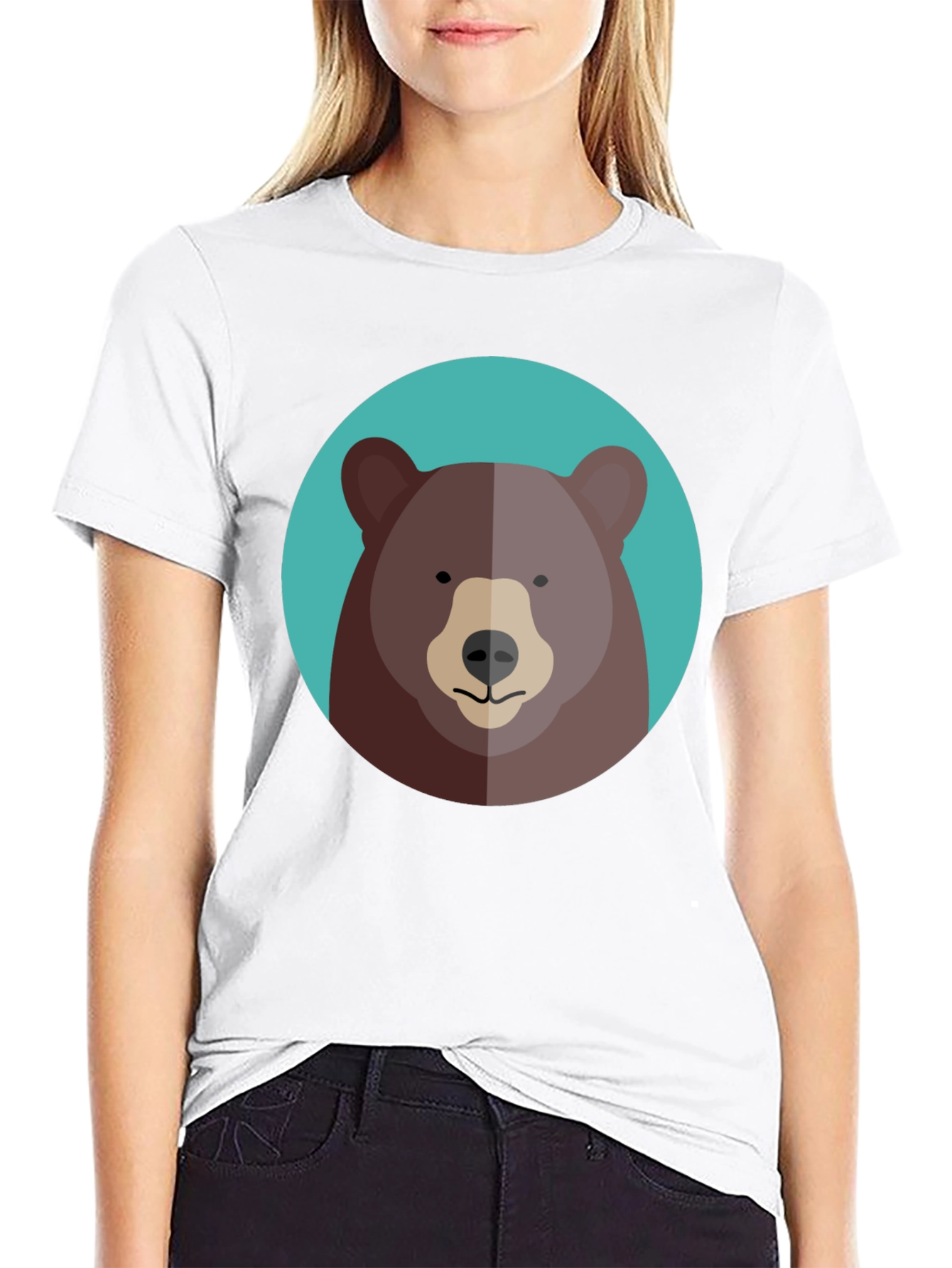 Black Cool Bear Graphic Tee - Black Cotton Blend view 9