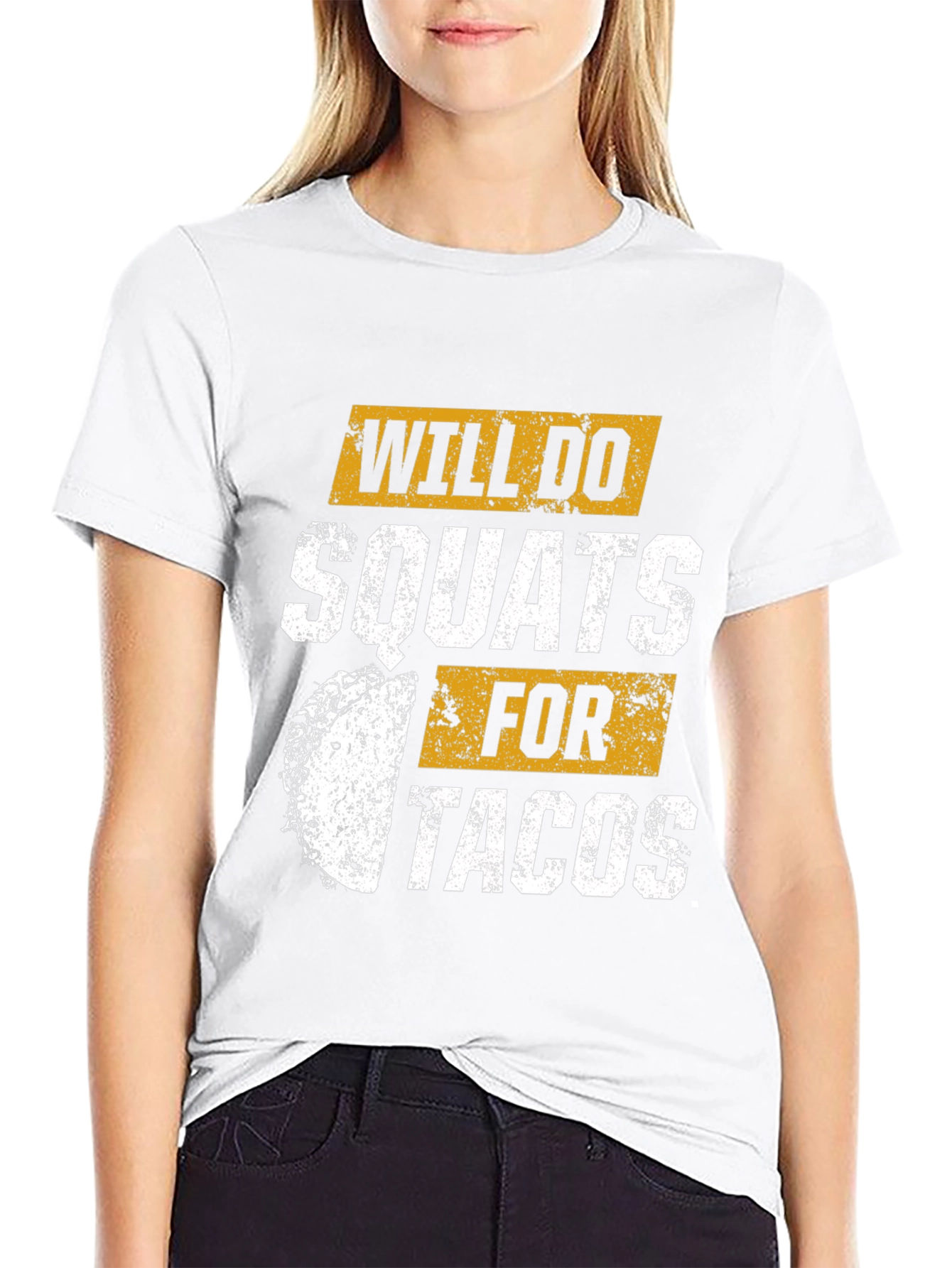 Black Will Do Squats For Tacos Graphic T-Shirt view 9