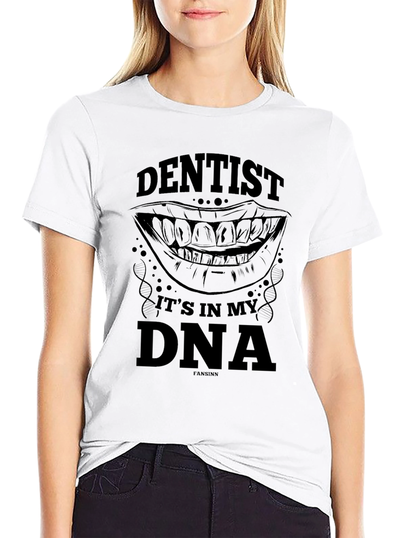 Black Dentist DNA Black Graphic T-Shirt view 9