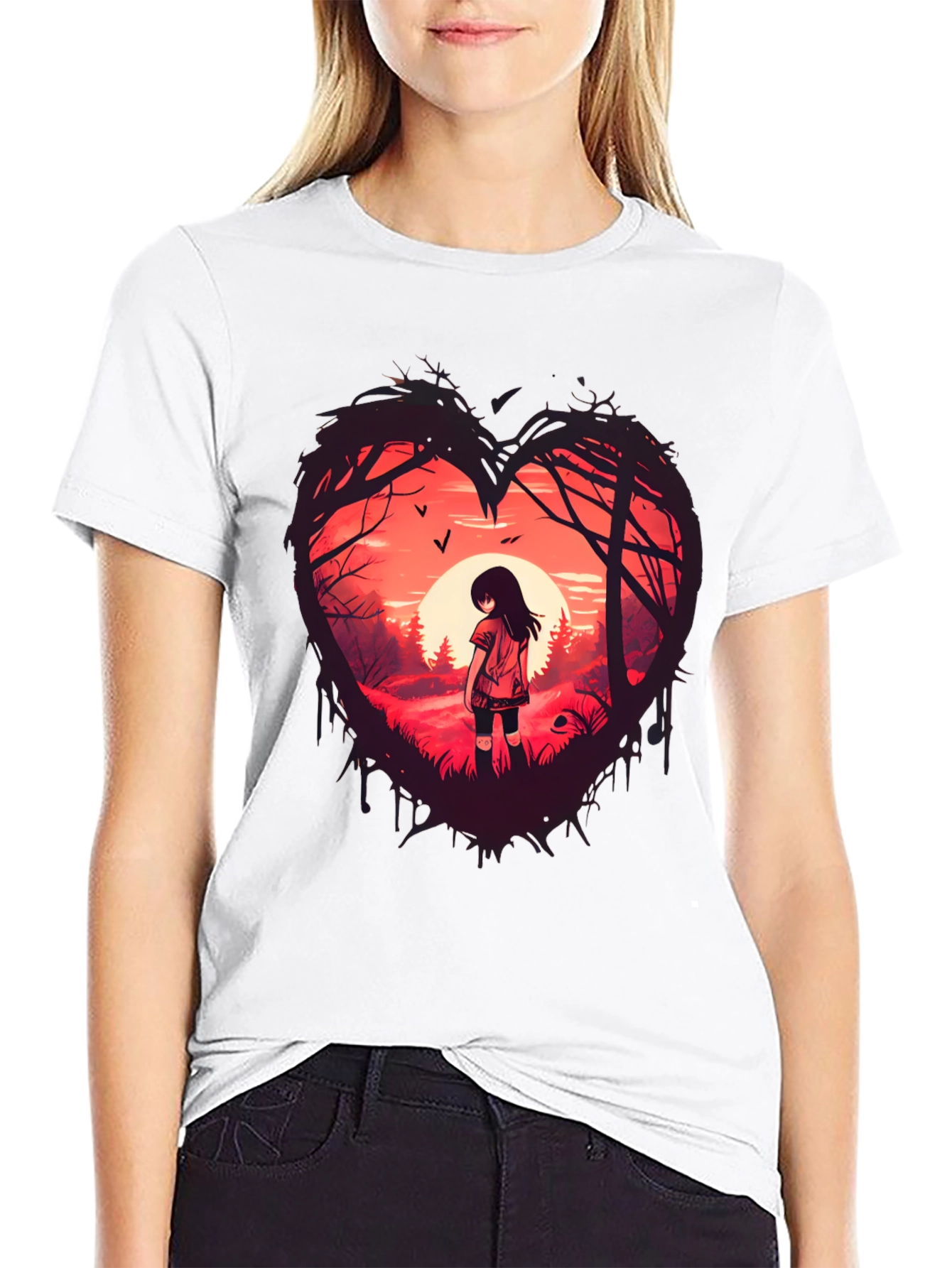Black Heart of the Forest Tee - Unique Graphic Print view 9
