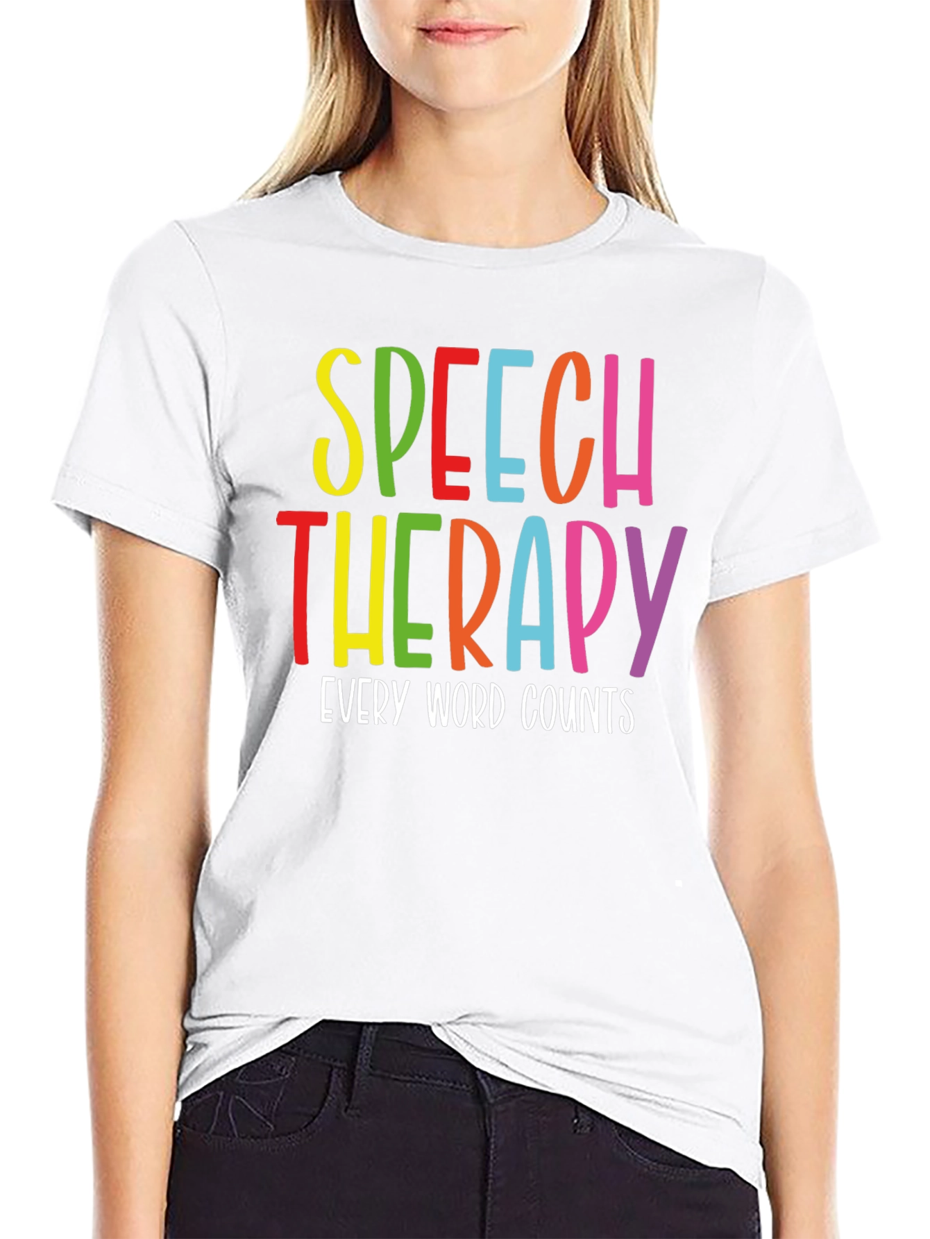 Black Speech Therapy T-Shirt - Every Word Counts view 9