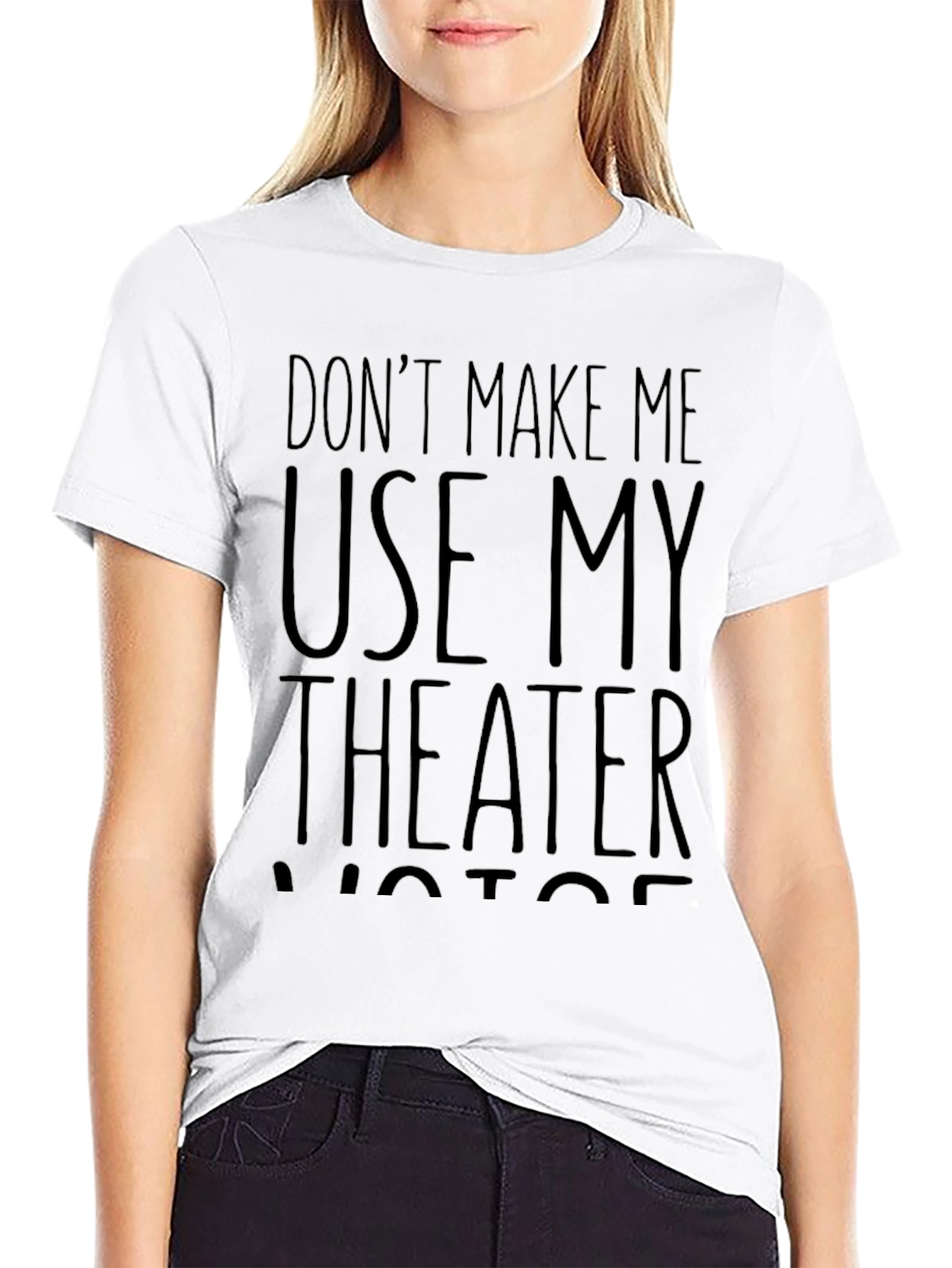 Black Funny Theater Voice T-Shirt view 9