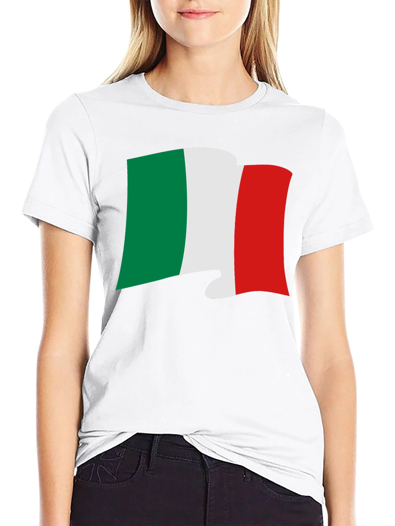 Black Italy Flag Graphic Tee - Black Italian Pride T-Shirt view 9